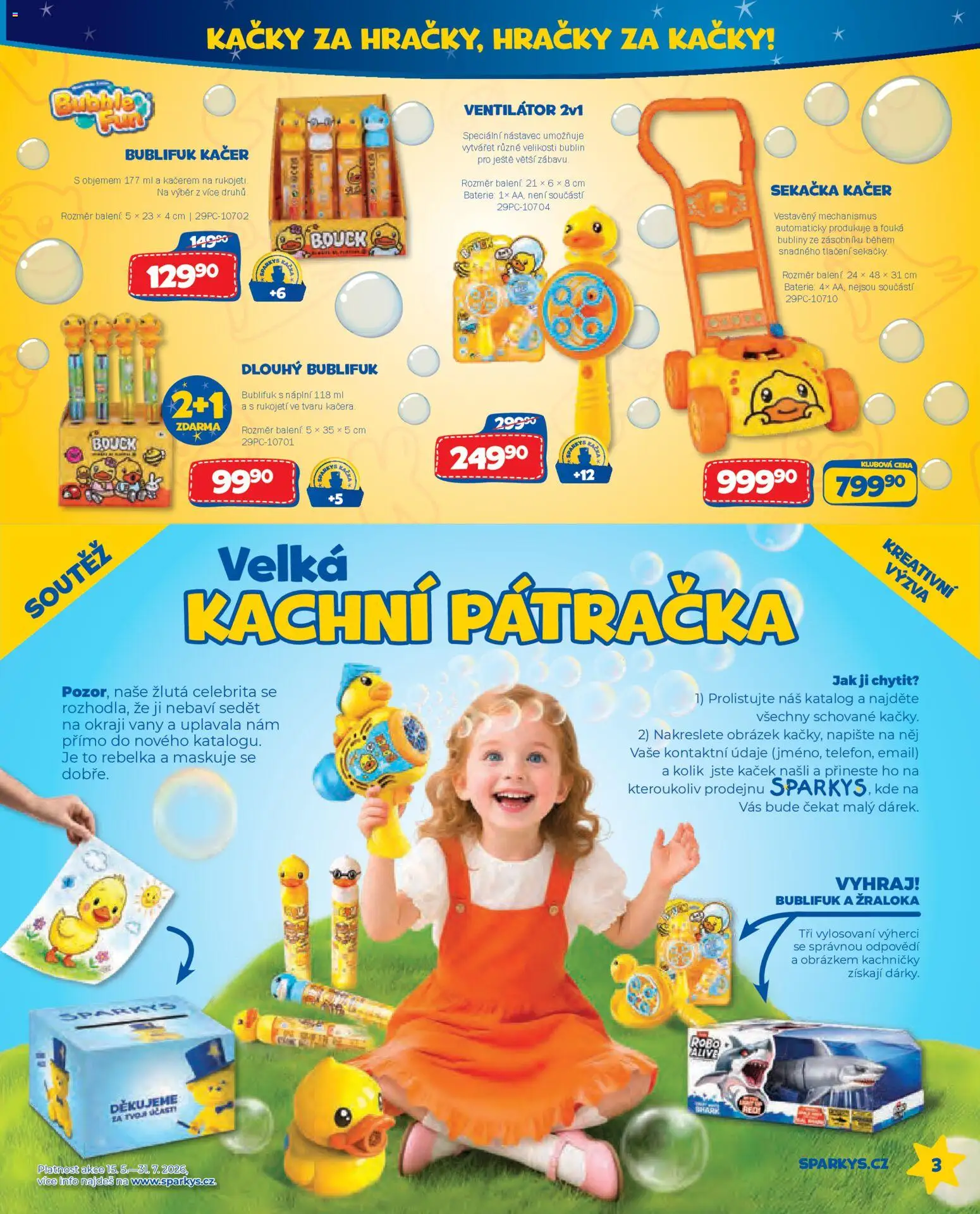 Sparkys katalog Léto 2026 od 01.05.2026 | Strana: 3 | Produkty: Ventilátor, Sekačka, Baterie, Bublifuk
