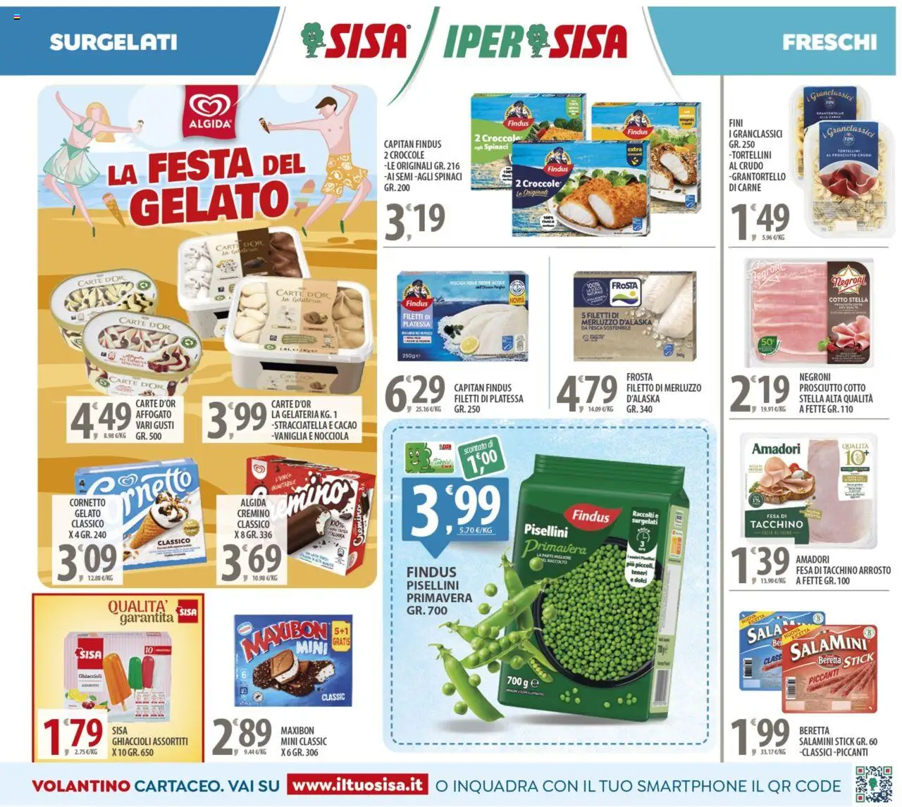 Volantino SISA del 21.08.2025 | Pagina: 5 | Prodotti: Tacchino, Pesca, Spinaci, Stracciatella