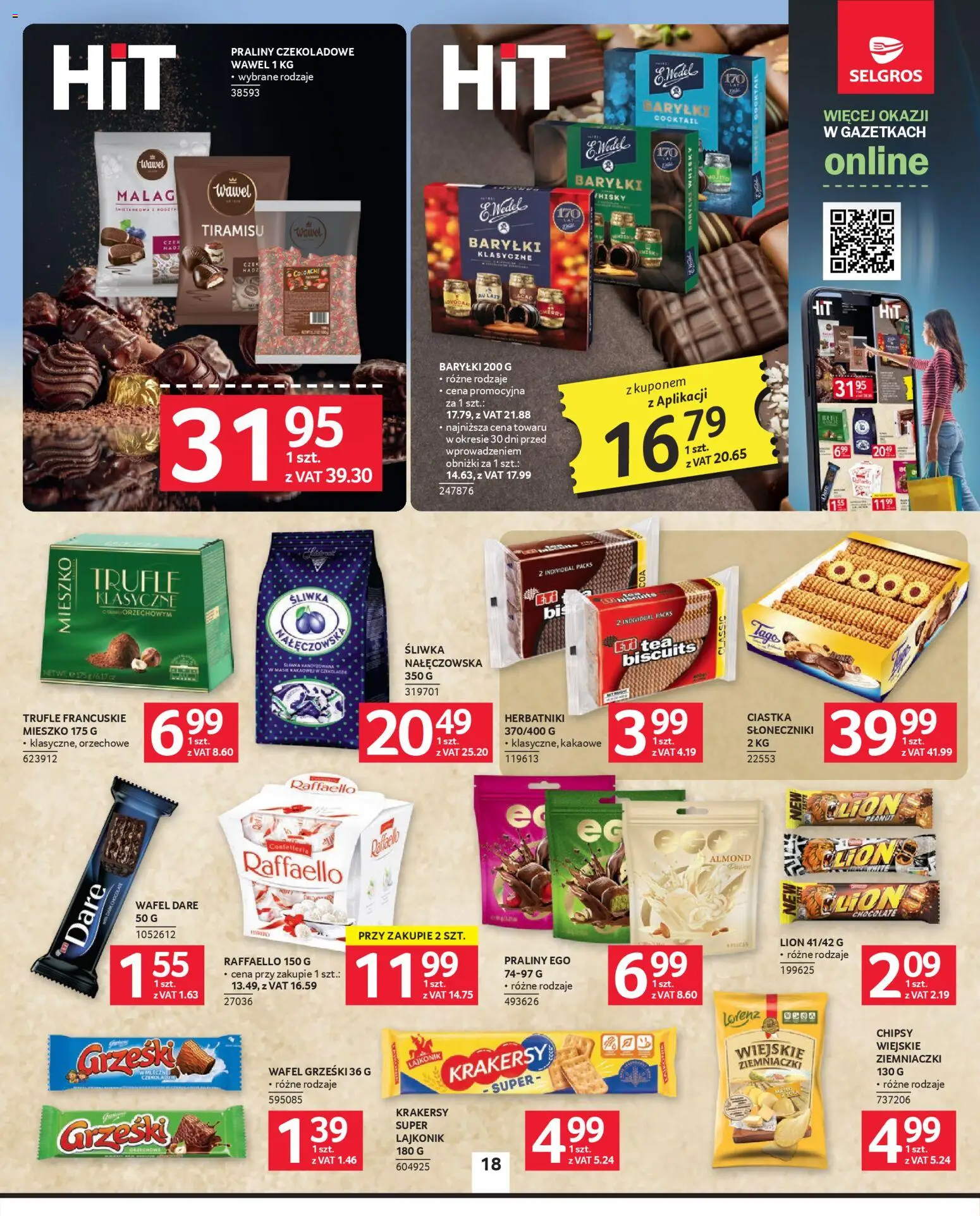Selgros cash&carry Gazetka od 22.01.2026 | Strona: 18 | Produkty: Praliny, Herbatniki, Krakersy, Ciastka