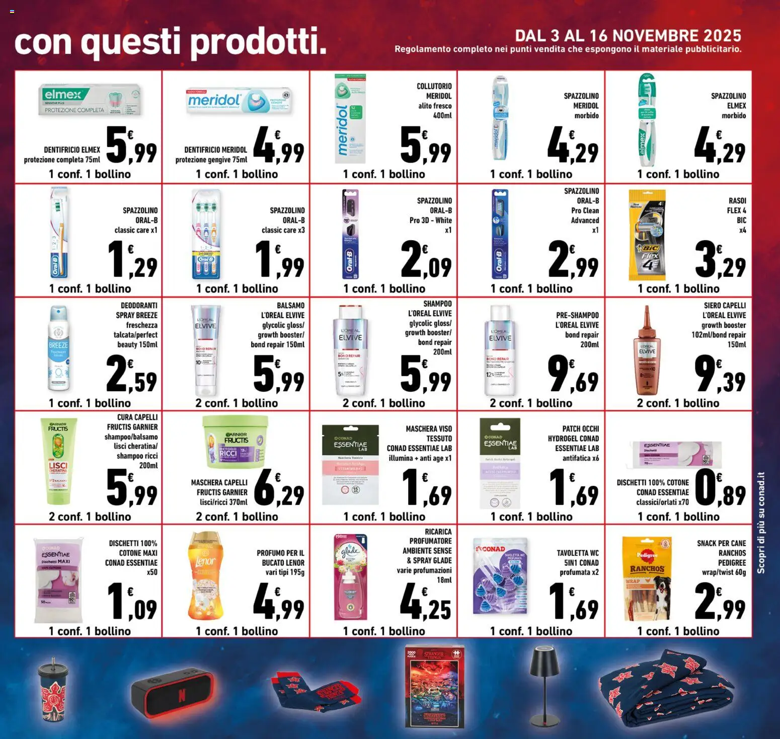 Volantino Conad del 06.11.2025 | Pagina: 21 | Prodotti: Shampoo, Tavoletta wc, Collutorio, WC