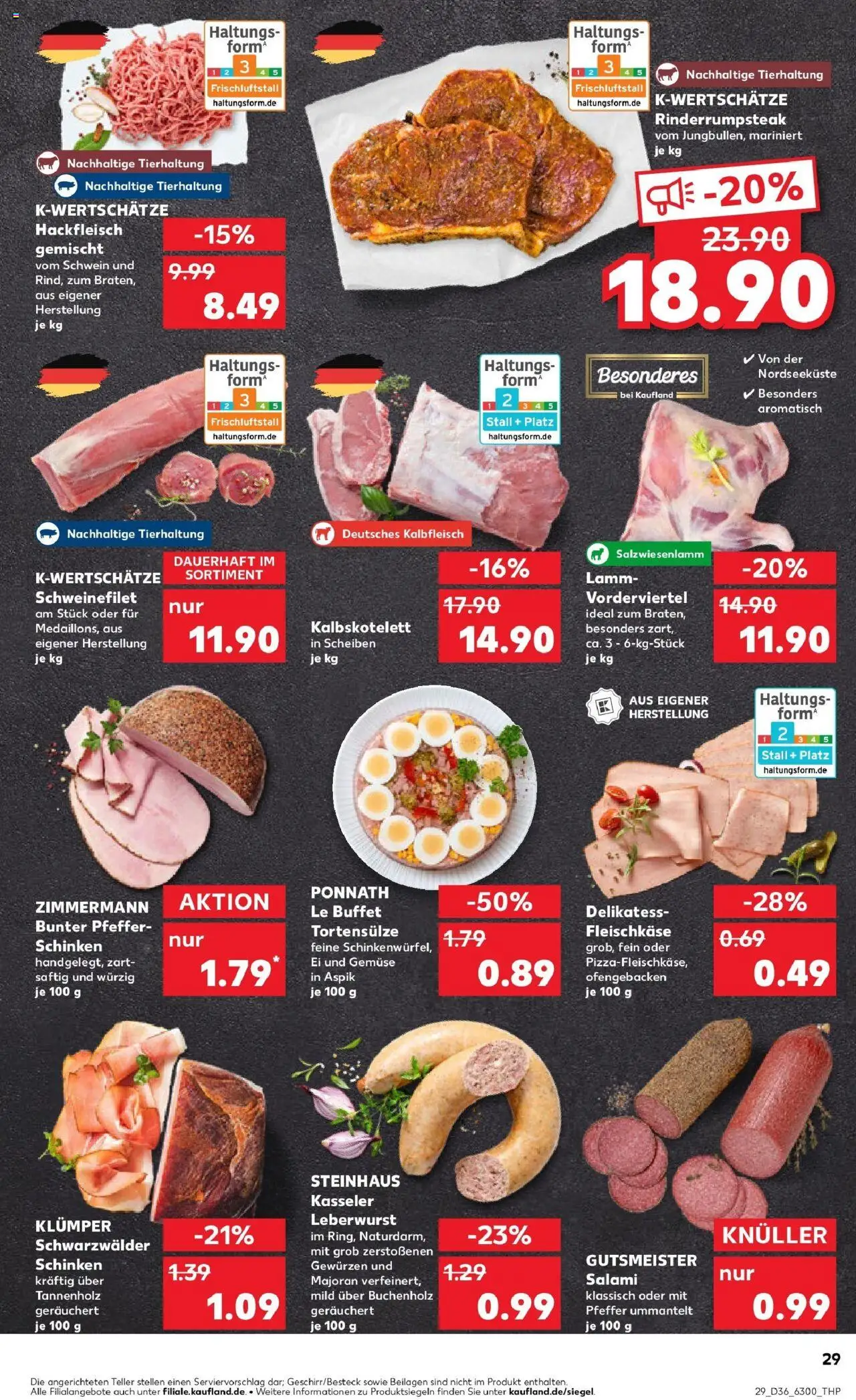 Kaufland prospekt Wetzlar	 – gültig ab 07.09.2025 | Seite: 29 | Produkte: Schweinefilet, Salami, Schinken, Hackfleisch