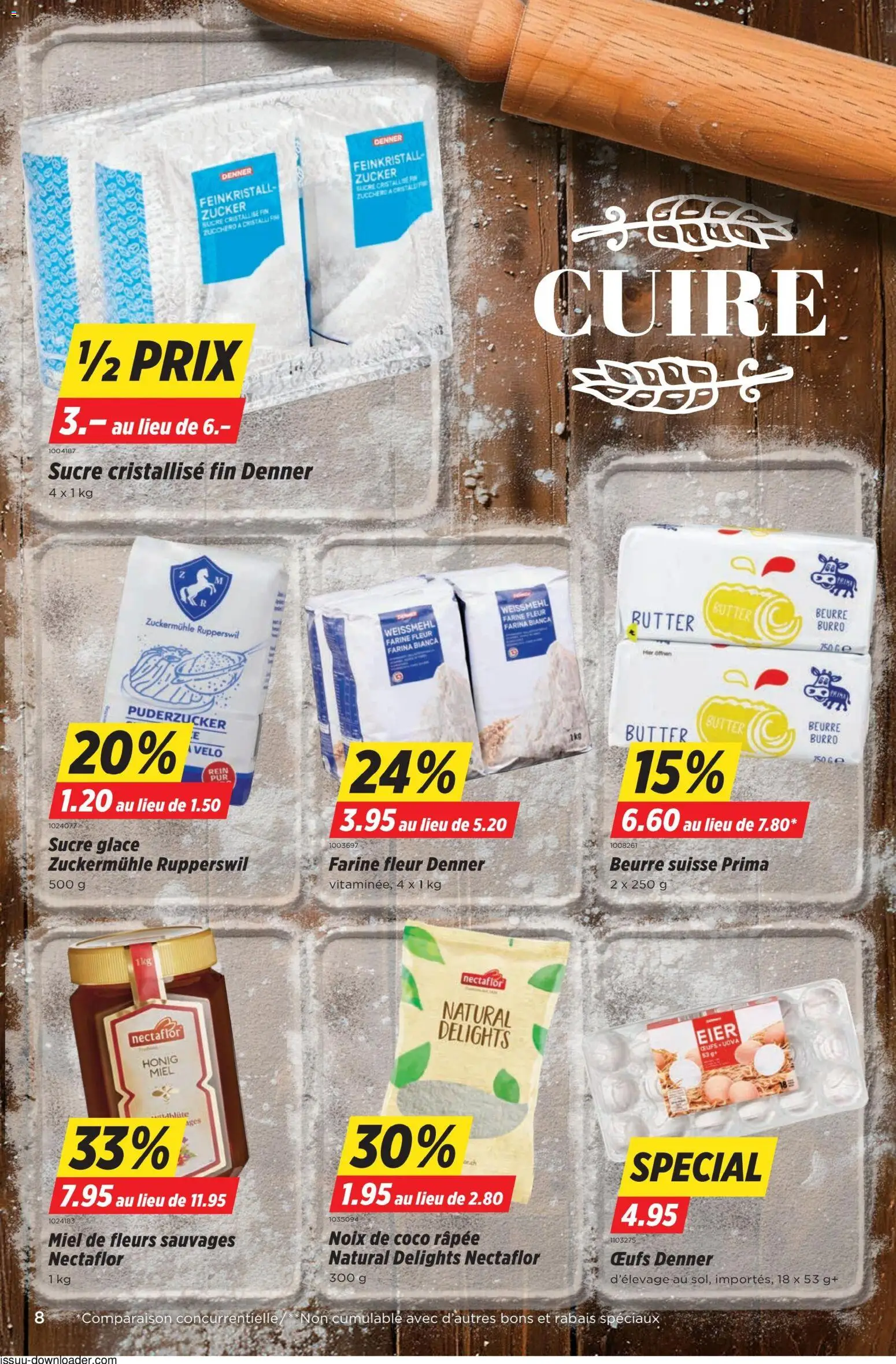 Denner Aktionen FR – gültig ab 28.10.2025 | Seite: 8 | Produkte: Glace, Butter, Eier, Zucker