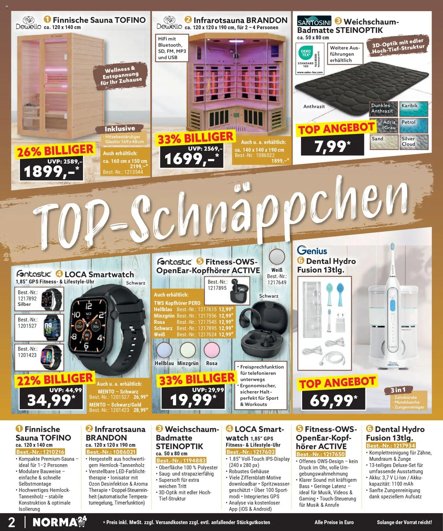 Norma Bestellmagazin Januar 2026 – gültig ab 01.01.2026 | Seite: 2 | Produkte: Hifi, Top, Zahnbürste, Kopfhörer