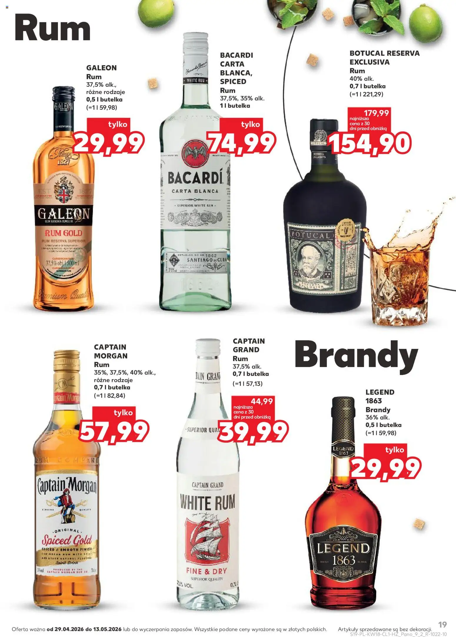 Kaufland Polsko leták - Barek od 29.04.2026 | Strana: 19 | Produkty: Finish, Rum, Morgan, Captain Morgan