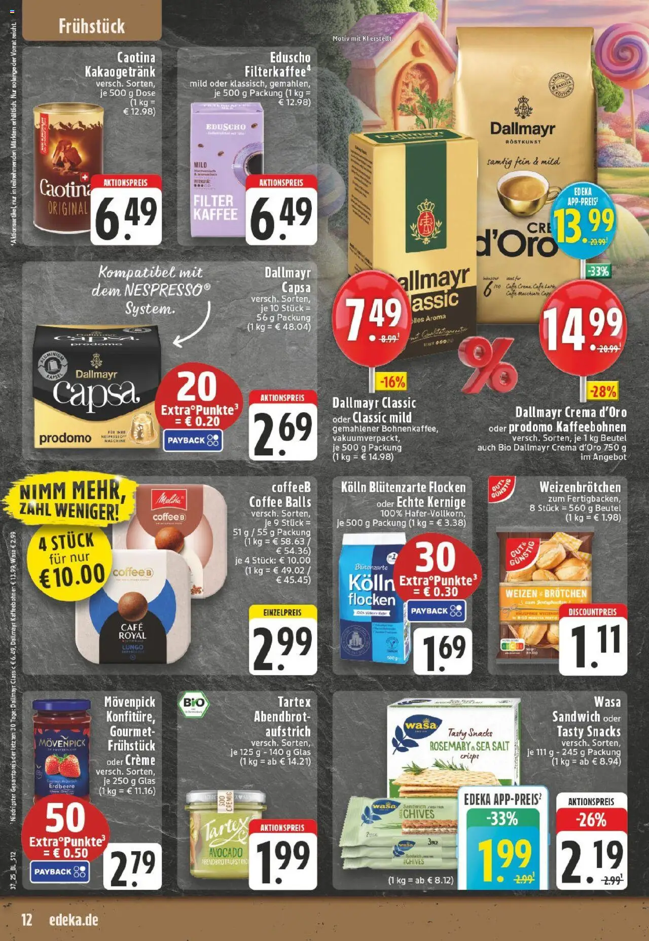 Edeka prospekt Gütersloh	 – gültig ab 07.09.2025 | Seite: 12 | Produkte: Kaffee, Creme, Avocado, Dallmayr capsa