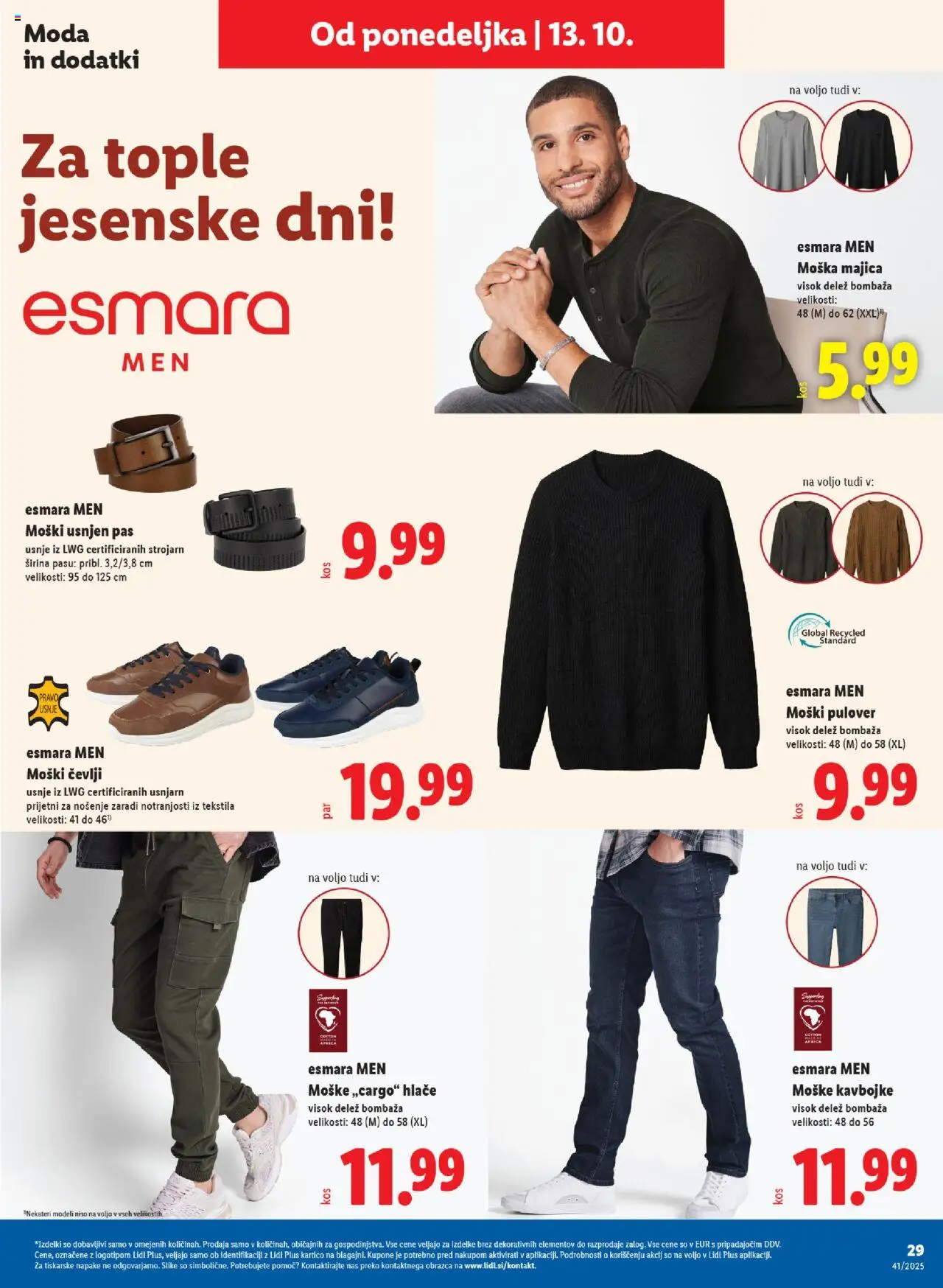 Novi Lidl katalog ponudbe – veljaven od 09.10.2025 | Stran: 55 | Izdelki: Majica, Pulover, Cevlji, Pas