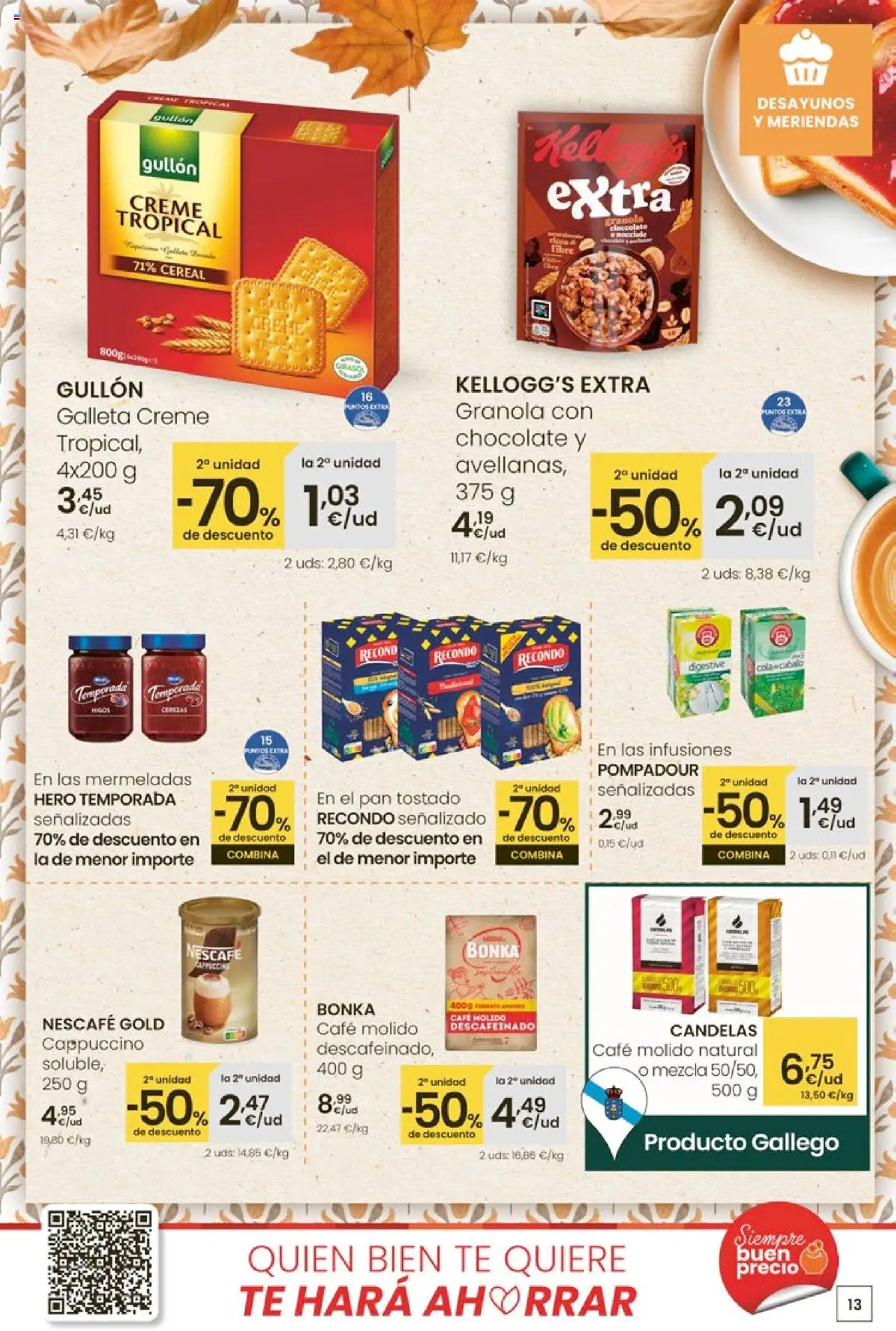 Eroski - Ofertón │ válido desde el 16.10.2025 | Página: 13 | Productos: Pan, Café, Chocolate, Café molido