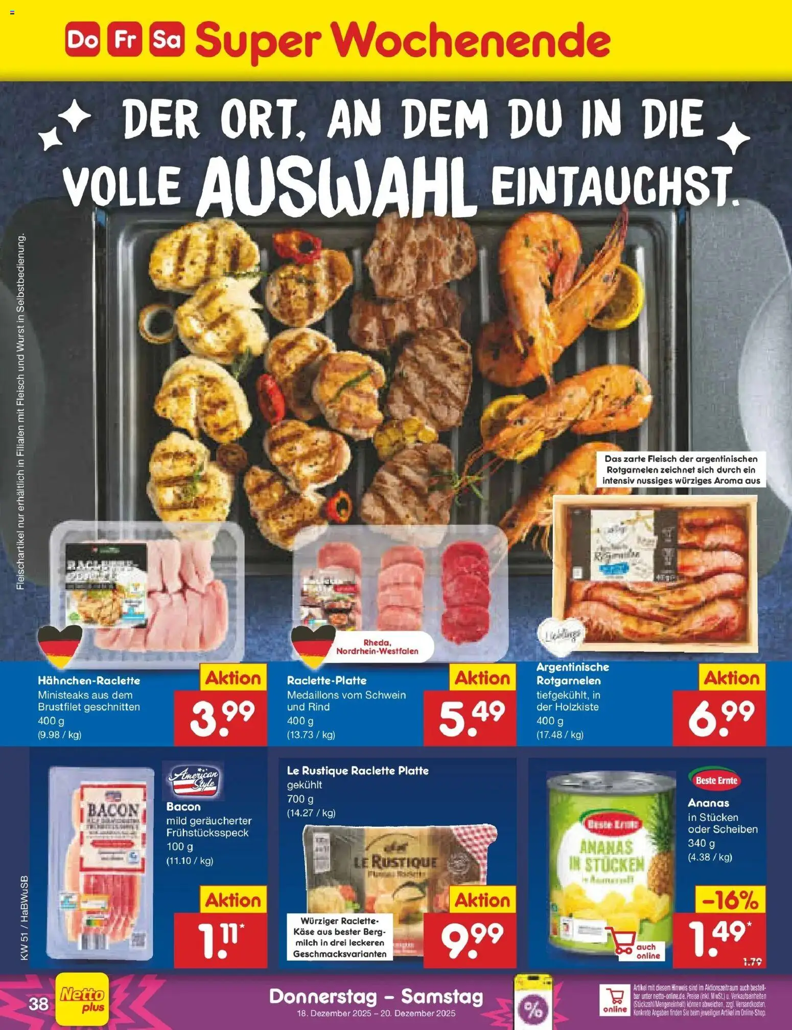 Netto Marken-Discount prospekt Stemwede-Dielingen	 – gültig ab 15.12.2025 | Seite: 46 | Produkte: Milch, Käse, Ananas, Fleisch