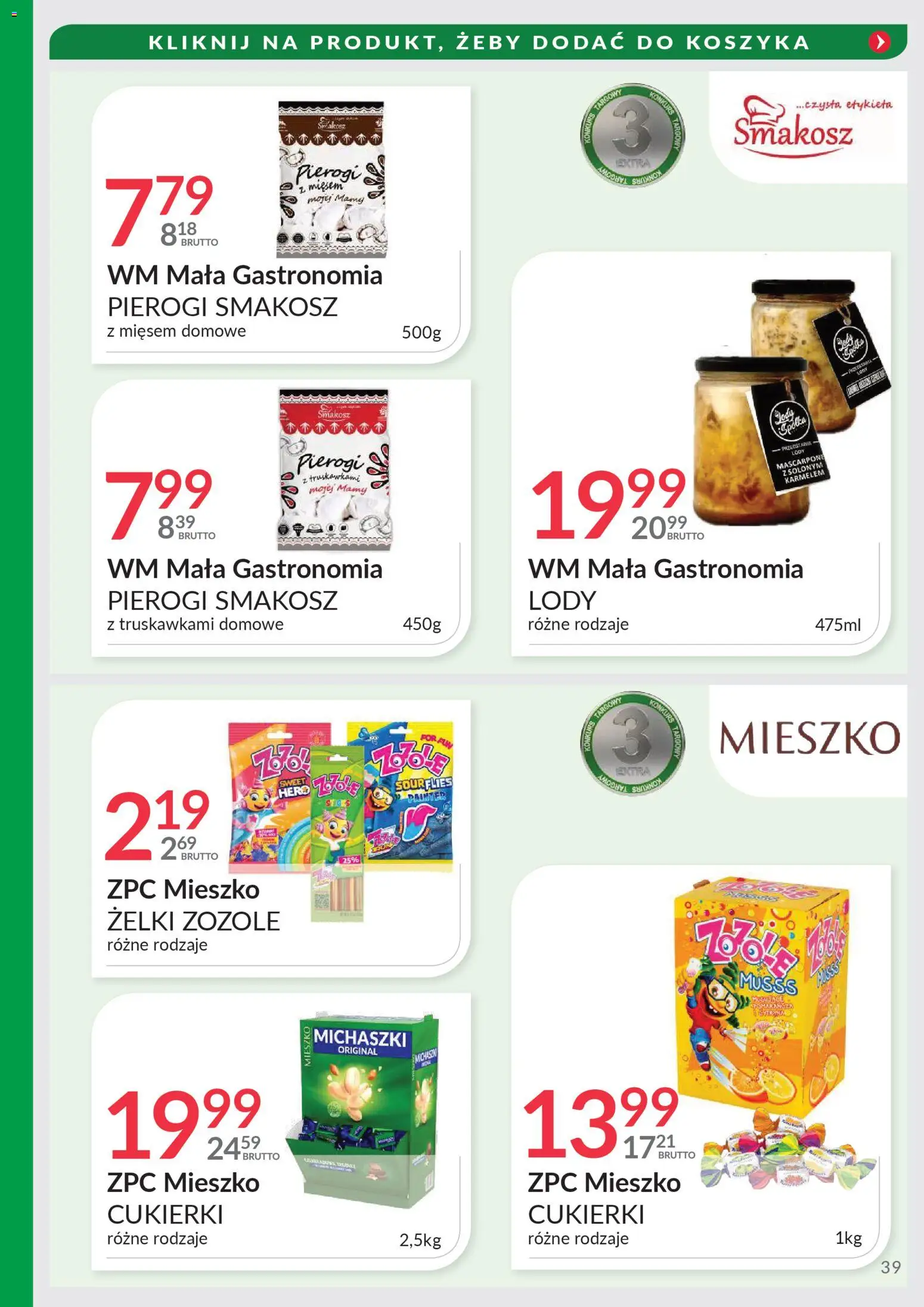 Eurocash Gazetka - Targi Jesień od 03.11.2025 | Strona: 39 | Produkty: Mascarpone, Żelki, Cukierki, Lody