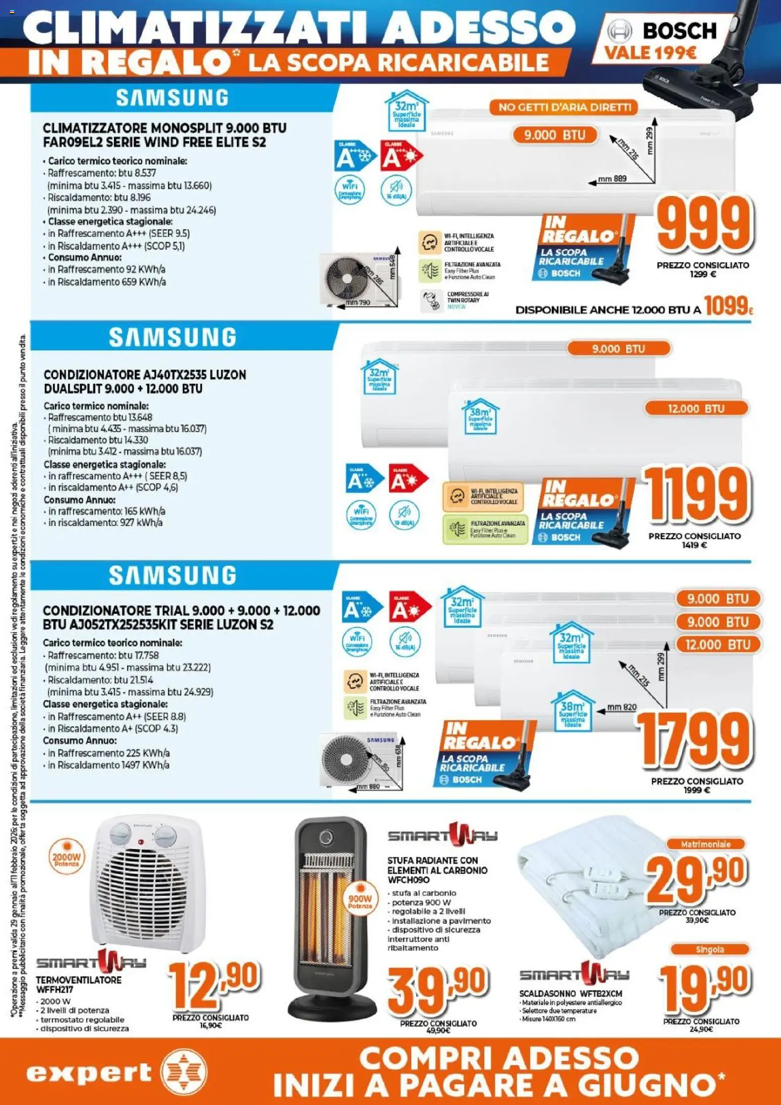 Volantino Expert del 29.01.2026 | Pagina: 7 | Prodotti: Climatizzatore, Compressore, Scopa, Condizionatore