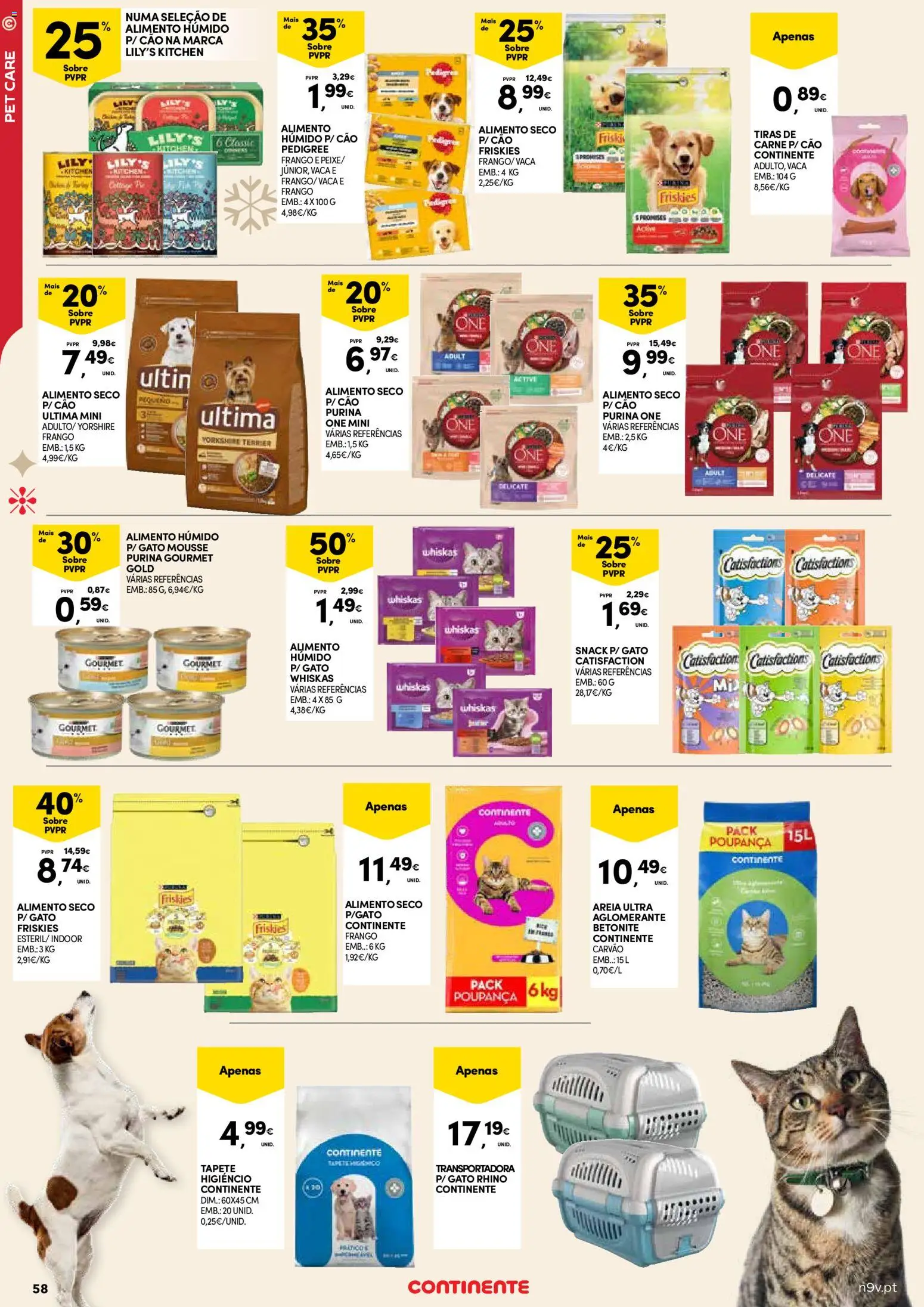 Continente - Açores: Natal │ válido de 11.12.2025 | Página: 58 | Produtos: Purina one, Frango, Tapete, Carne