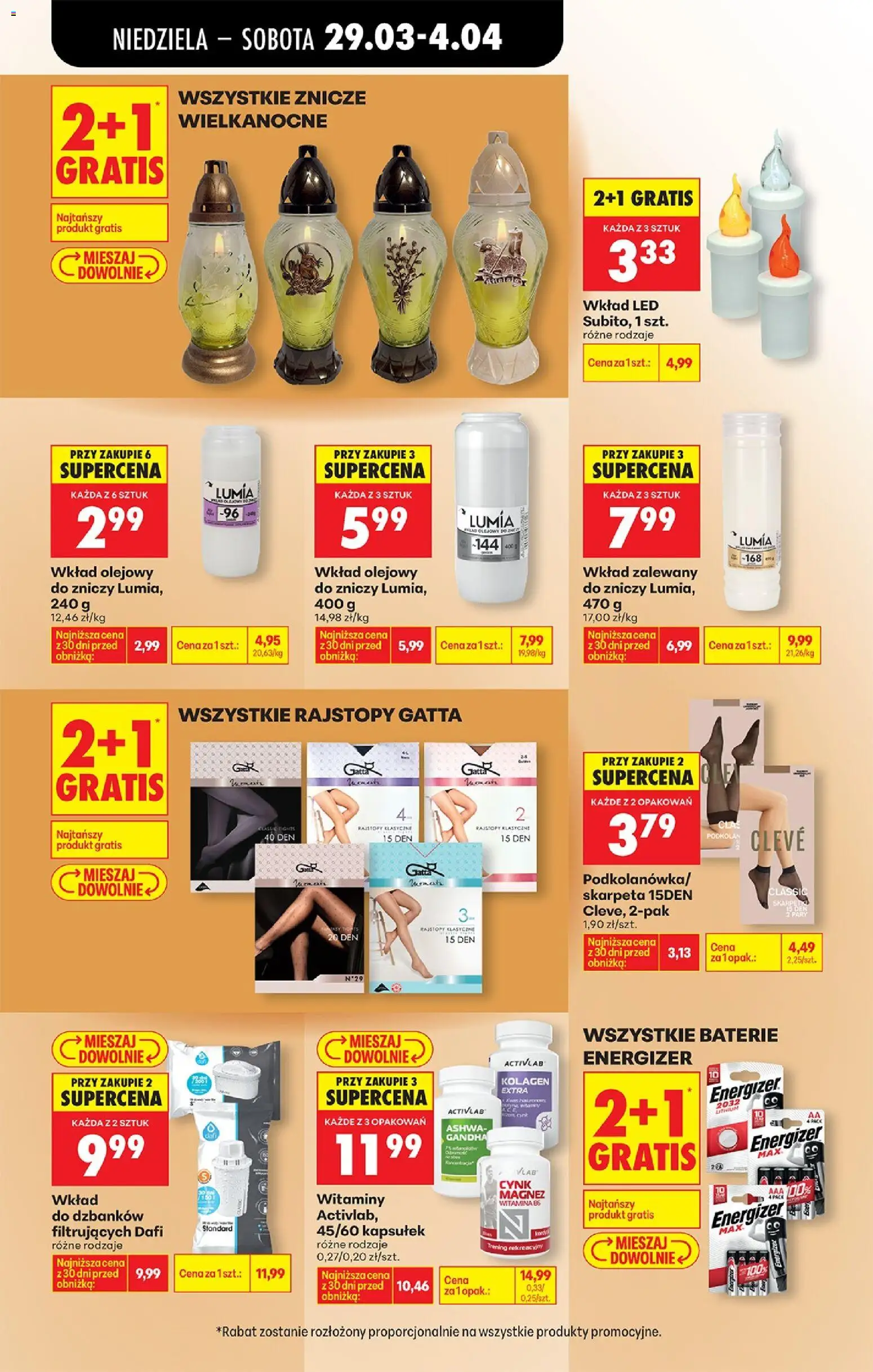 Biedronka gazetka od niedzieli od 29.03.2026 | Strona: 74 | Produkty: Rajstopy, Baterie, Gatta, Znicze