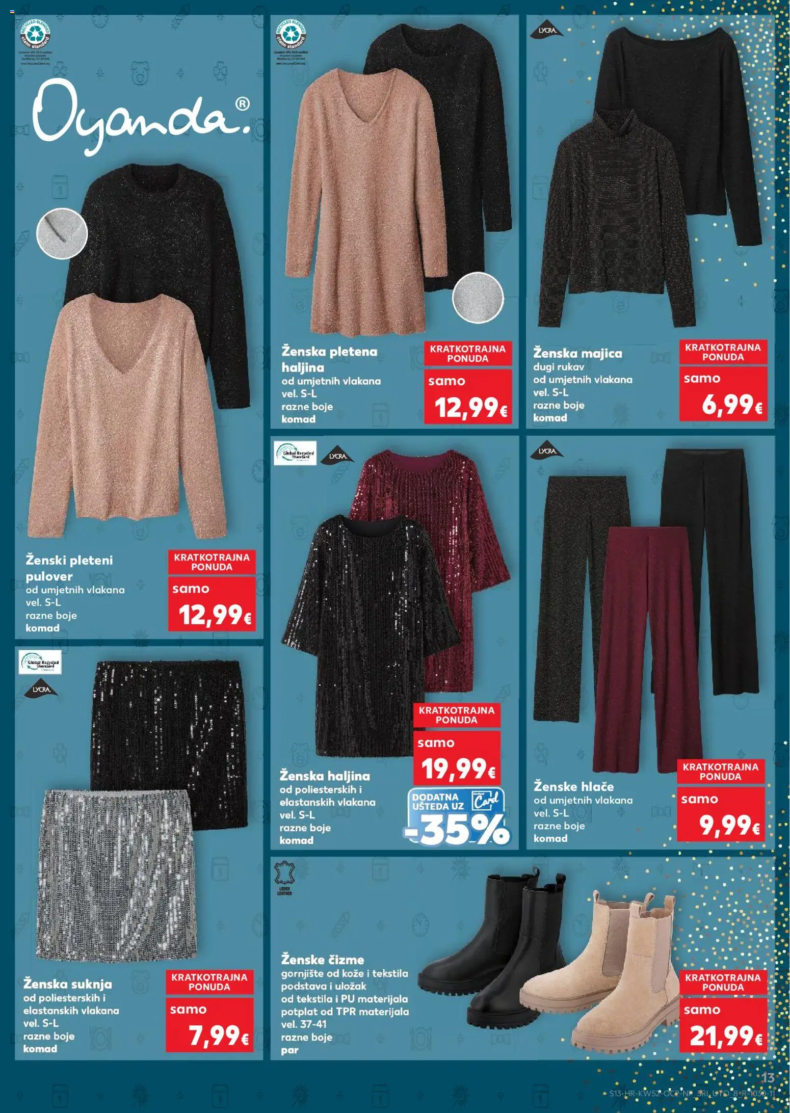 Kaufland katalog | vrijedi od 27.12.2025 | Stranica: 13 | Proizvodi: Majica, Hlače, Čizme, Haljina