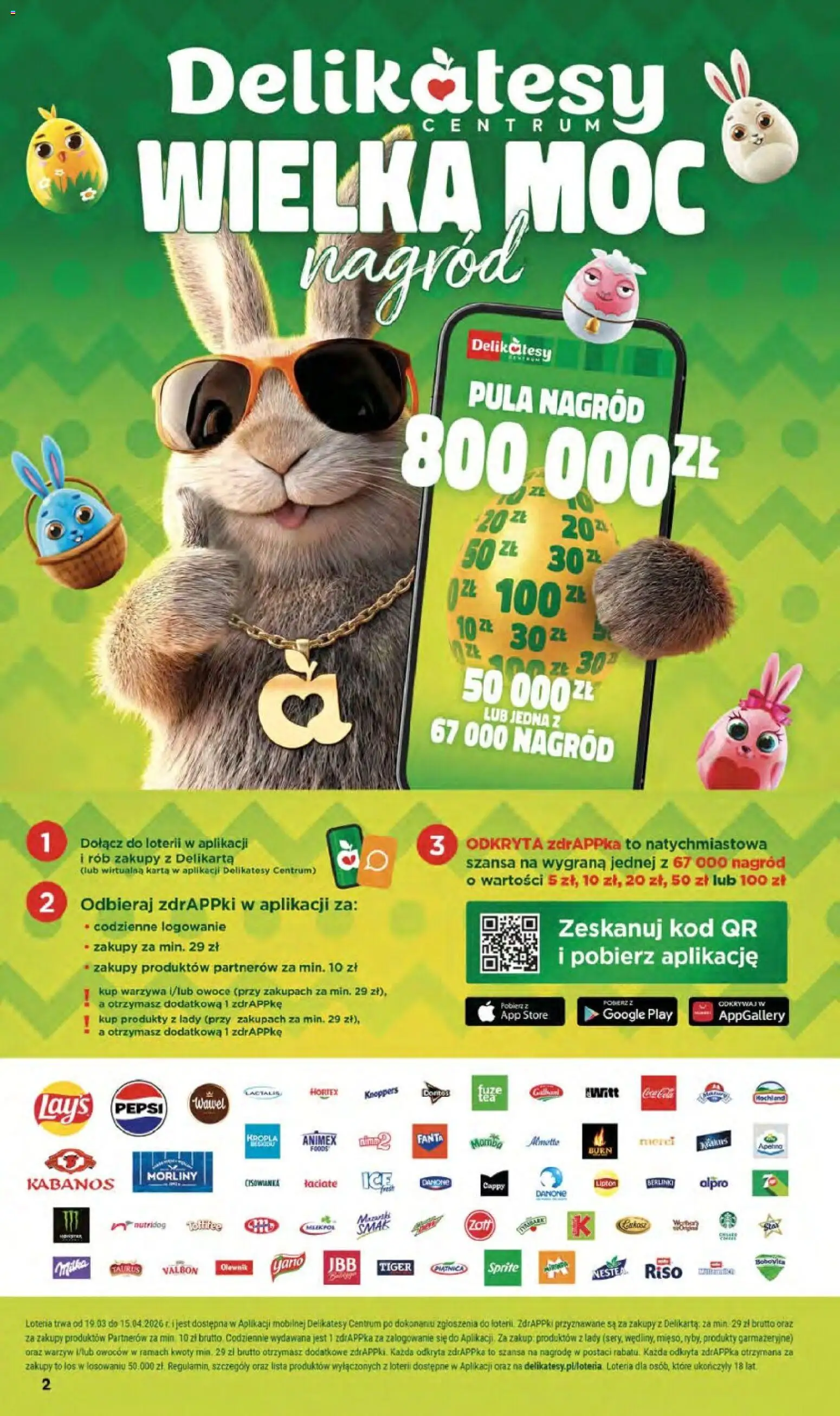 Delikatesy Centrum gazetka od 09.04.2026 | Strona: 2 | Produkty: Knoppers, Karta, Pepsi, Owoce