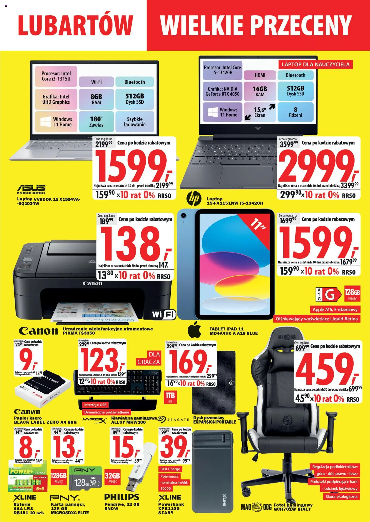 Mediaexpert Gazetka - Wielkie przeceny Lubartów od 29.10.2025 | Strona: 5 | Produkty: Karta, Powerbank, Fotel, Papier ksero