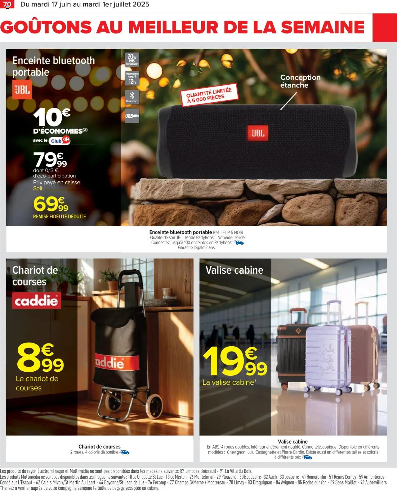  | Page: 72 | Produits: Enceinte bluetooth, Valise cabine, Bagage, Valise