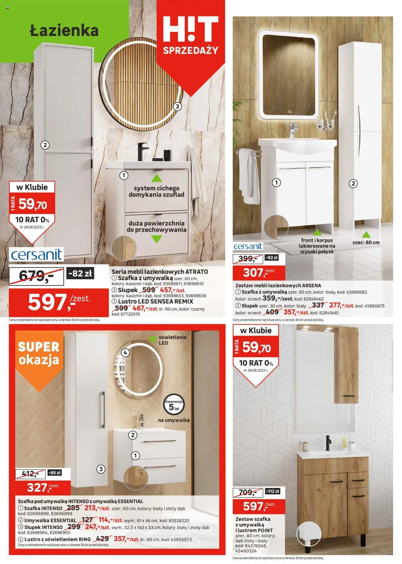 Leroy Merlin Gazetka od 06.08.2025 | Strona: 14 | Produkty: Umywalka, Lustro