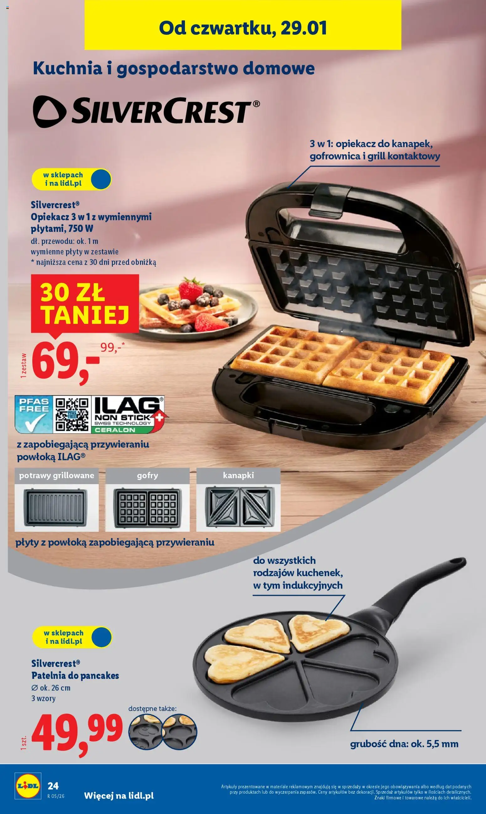 Lidl Katalog od 26.01.2026 | Strona: 28 | Produkty: Grill, Sandwich, Gofrownica, Pancakes