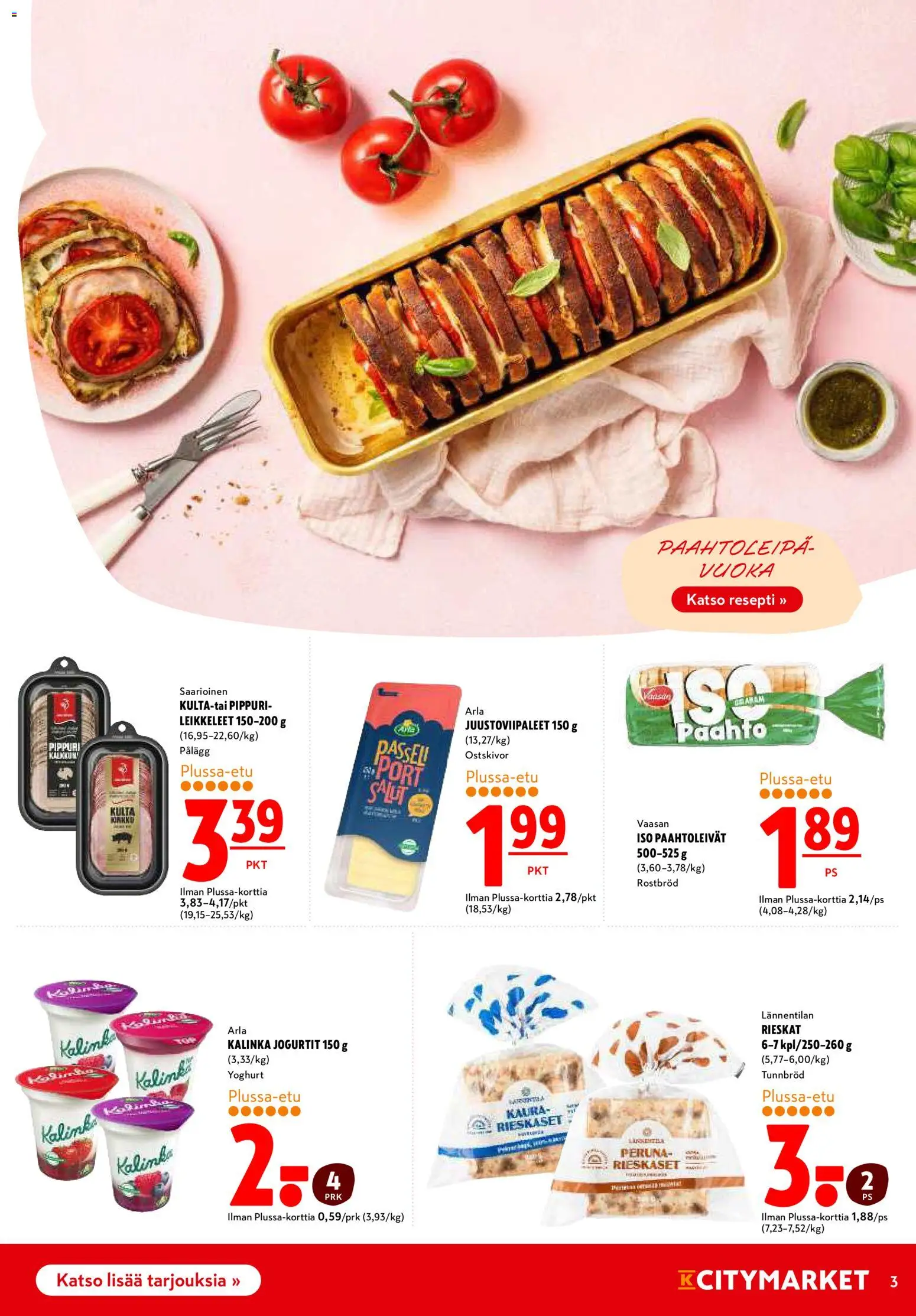 K-Citymarket tarjoukset – voimassa 02.02.2026 alkaen | Sivu: 3 | Tuotteet: Paahtoleipä, Peruna, Pippuri