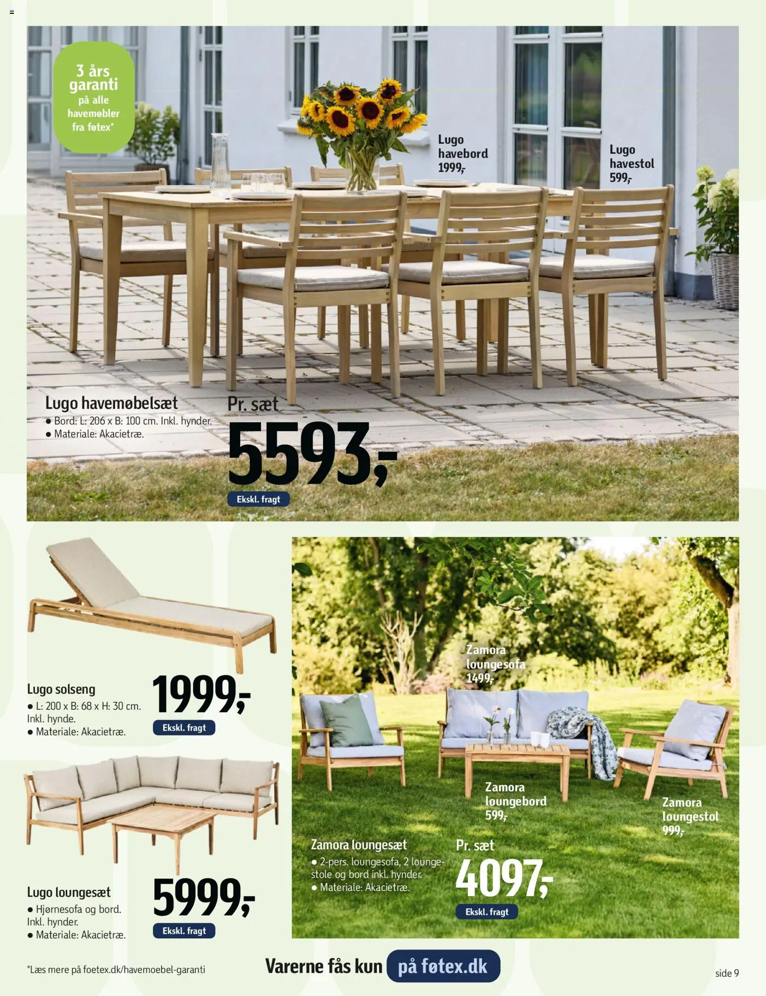 Føtex tilbudsavis – gyldig fra 13.03.2026 | Side: 9 | Produkter: Bord, Havemøbler, Hjørnesofa, Loungesæt