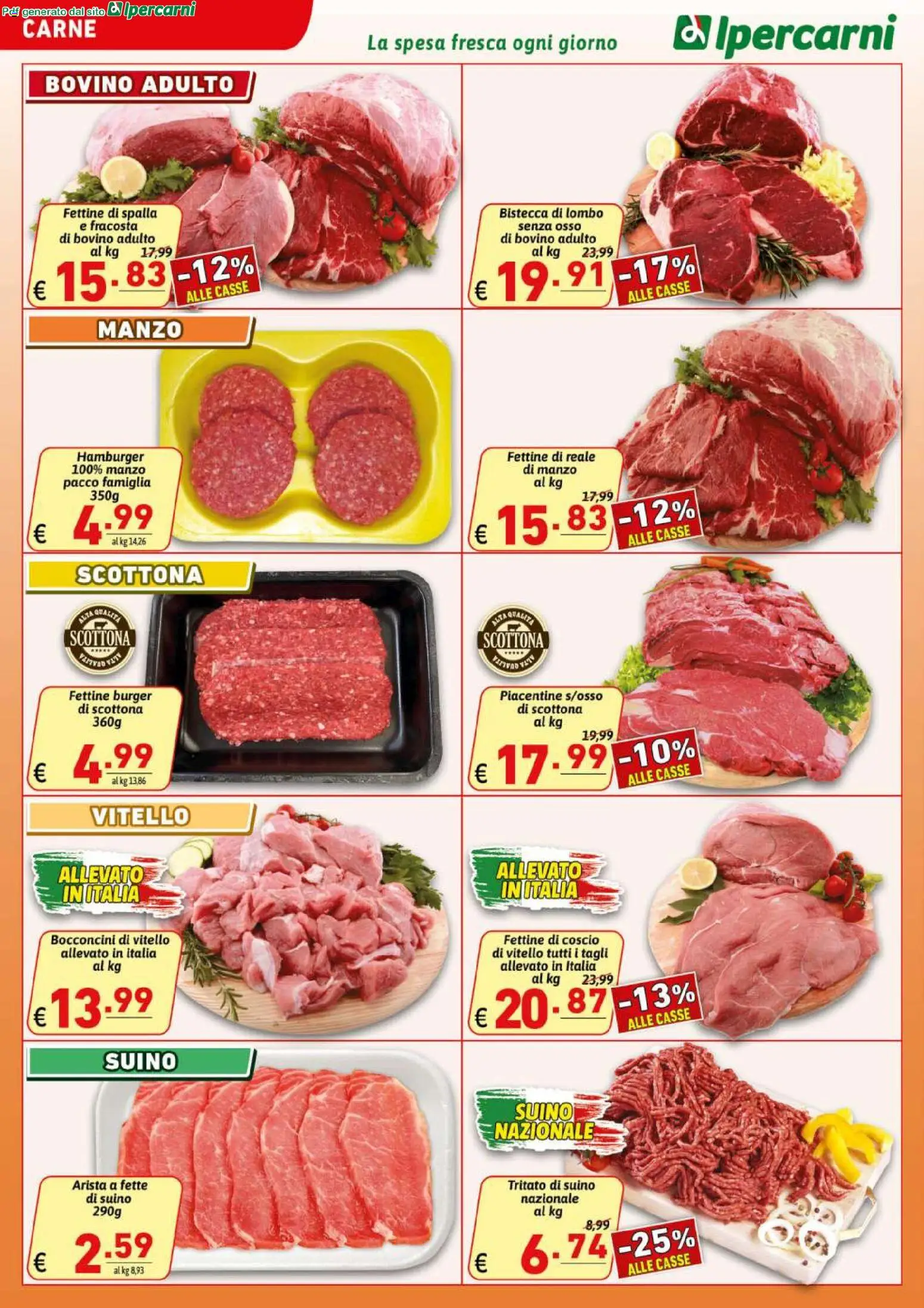Volantino Ipercarni del 29.04.2026 | Pagina: 2 | Prodotti: Bovino, Manzo, Suino, Vitello