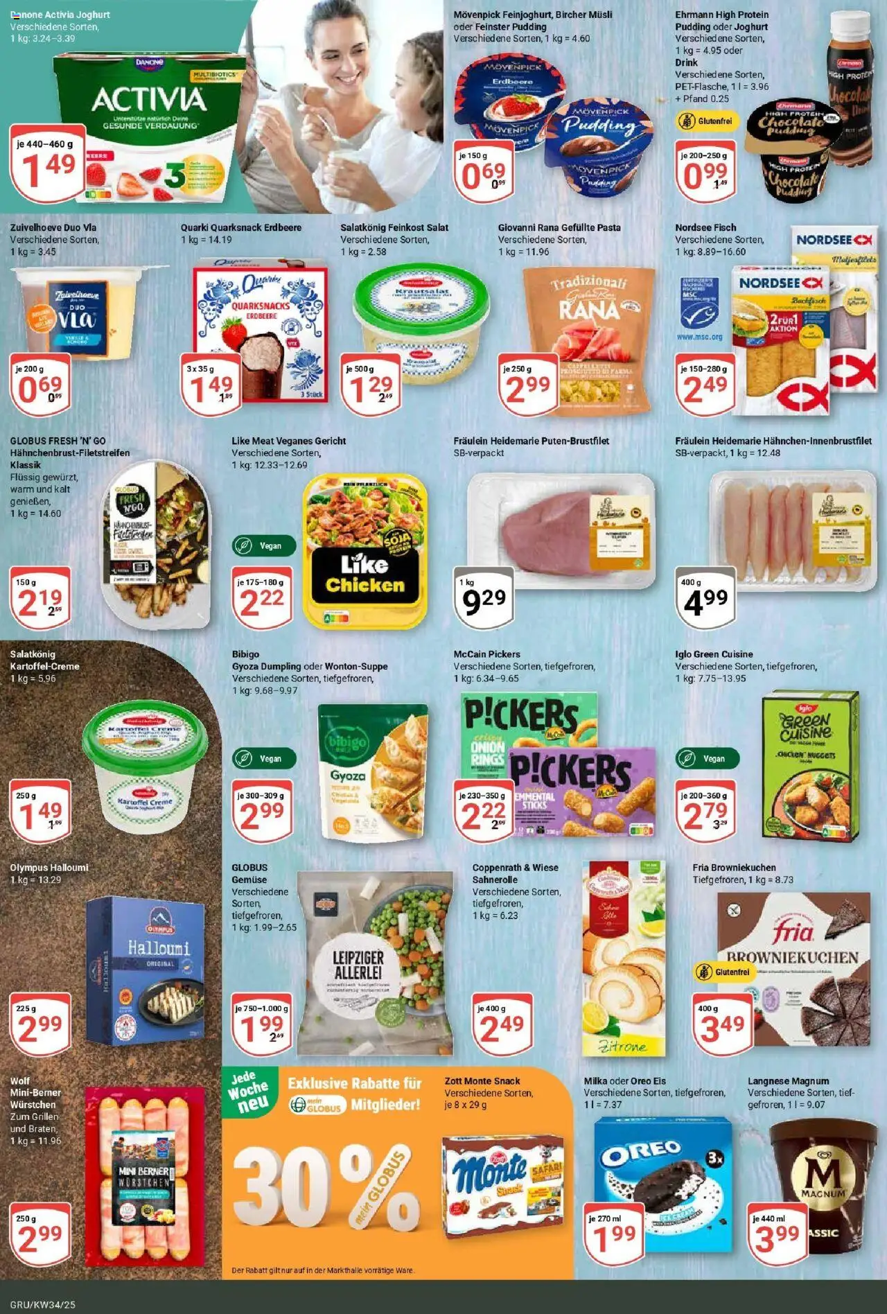Globus prospekt Grünstadt	 - gültig ab dem 17.08.2025 | Seite: 11 | Produkte: Langnese, Milka, Creme, Pasta