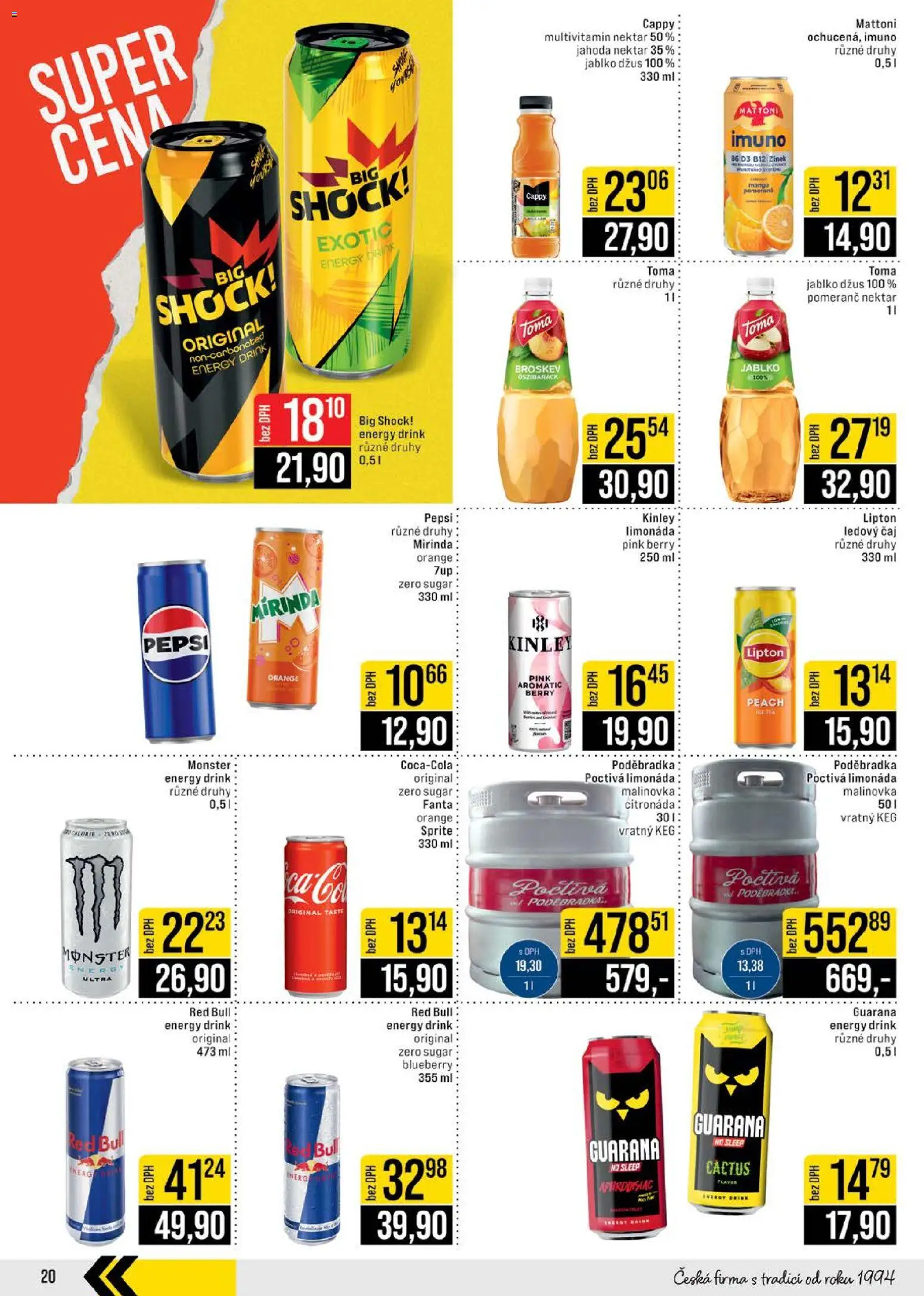 Jip leták - Cash & Carry od 26.11.2025 | Strana: 20 | Produkty: Džus, Čaj, Fanta, Mirinda