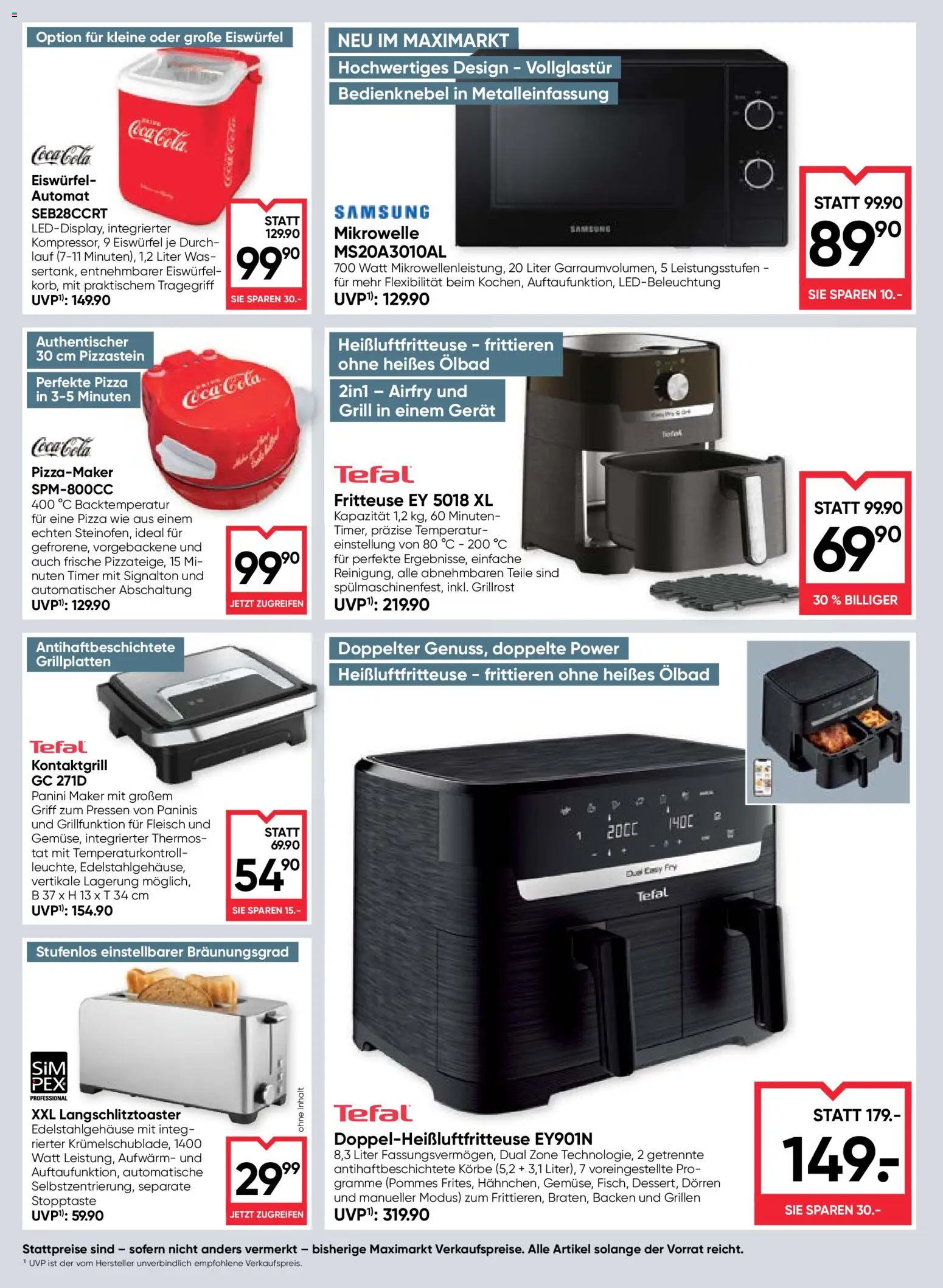 Maximarkt Flugblatt gültig ab 09.04.2026 | Seite: 18 | Produkte: Mikrowelle, Grill, Samsung, Pizza
