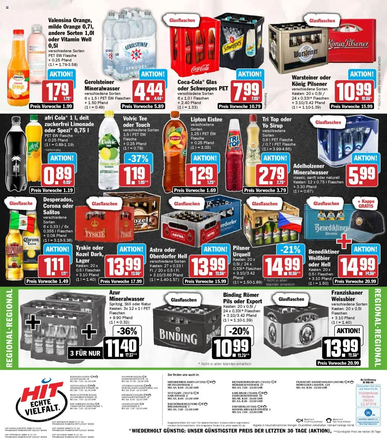 HIT - Hessen - gültig ab dem 25.08.2025 | Seite: 19 | Produkte: Coca cola, Bad, Pils, Warsteiner