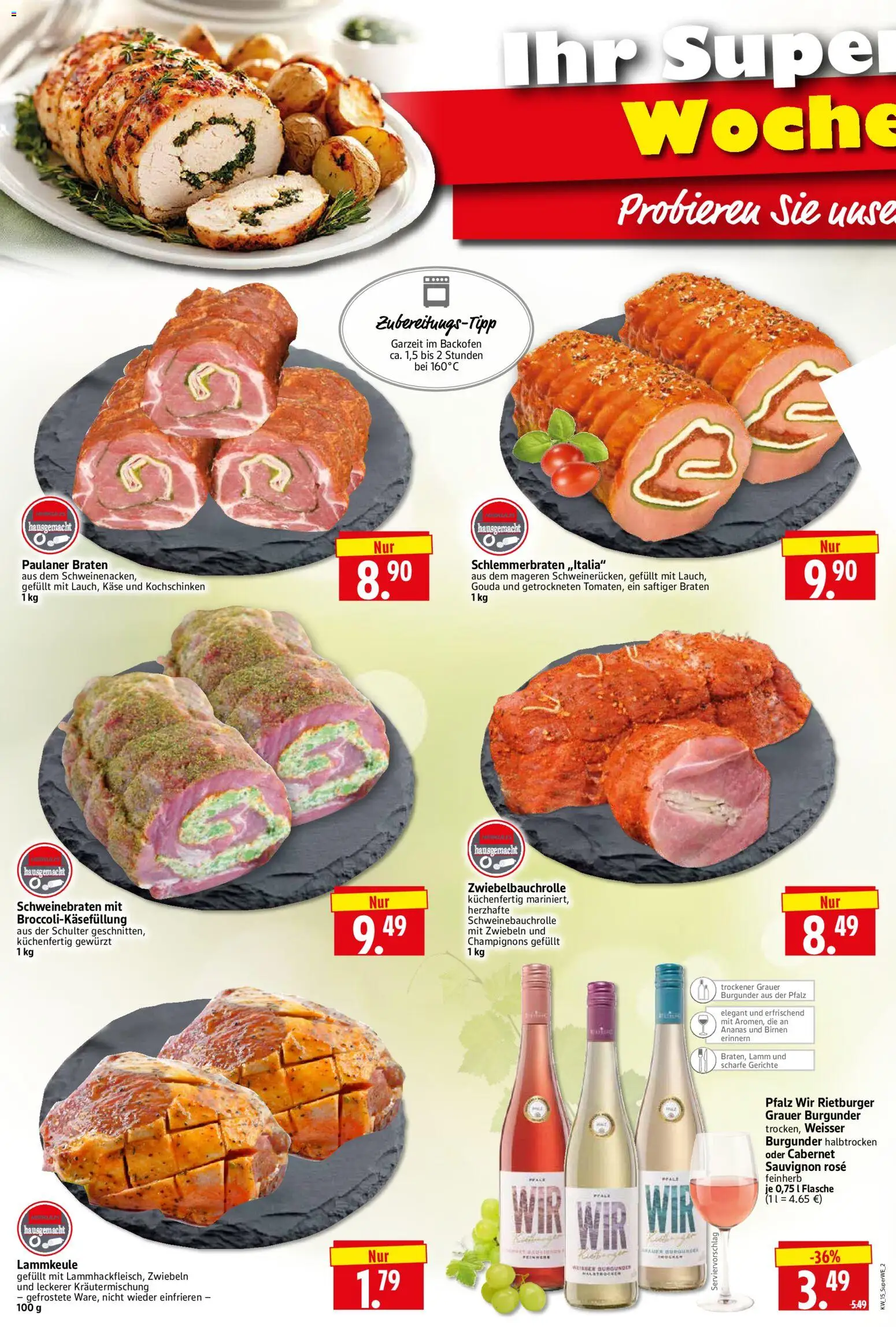 HERKULES - Sonderbeilage – gültig ab 09.04.2026 | Seite: 2 | Produkte: Lammkeule, Käse, Backofen, Paulaner