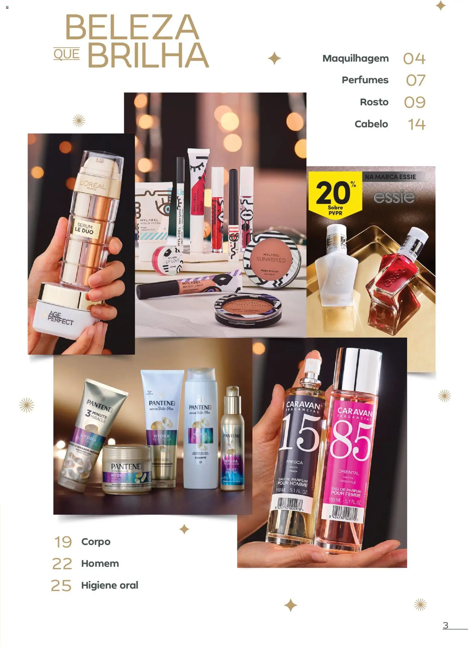 Continente - Festeje o Ano em beleza │ válido de 09.12.2025 | Página: 3 | Produtos: Perfume, Shampoo, Condicionador, Sérum
