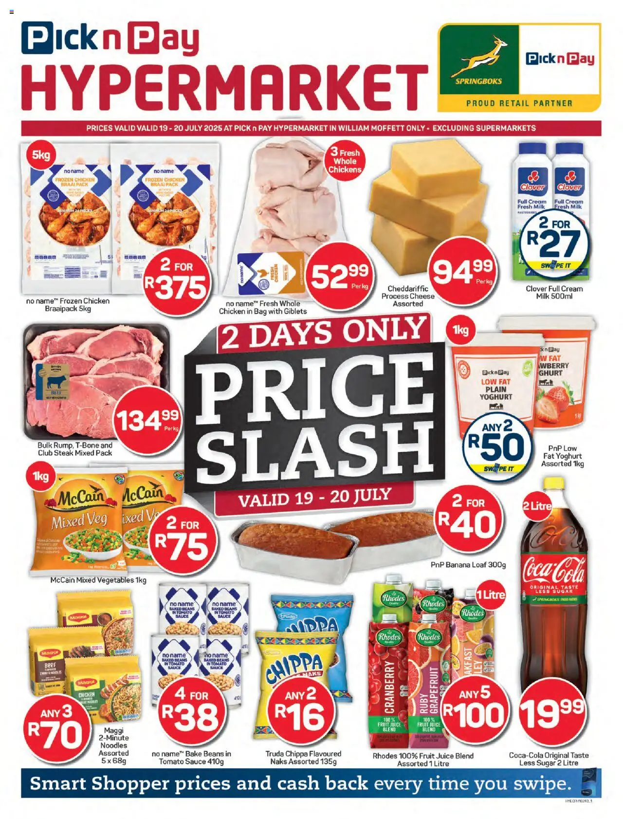 Pick n Pay Eastern Cape - Hyper Price Slash Specials │ valid from 19.07.2025 | Page: 1 | Products: Yoghurt, Steak, Grapefruit, Fruit