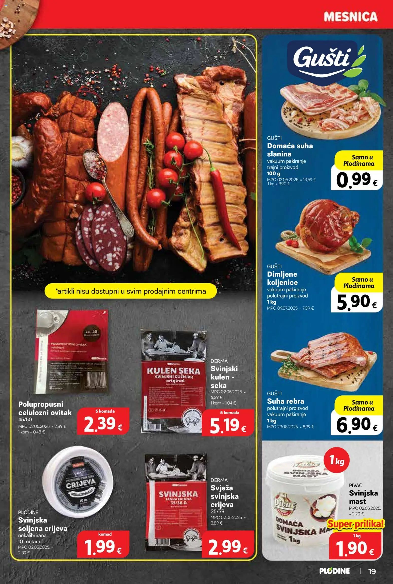 Plodine katalog | vrijedi od 19.11.2025 | Stranica: 19 | Proizvodi: Mast, Slanina, Kulen
