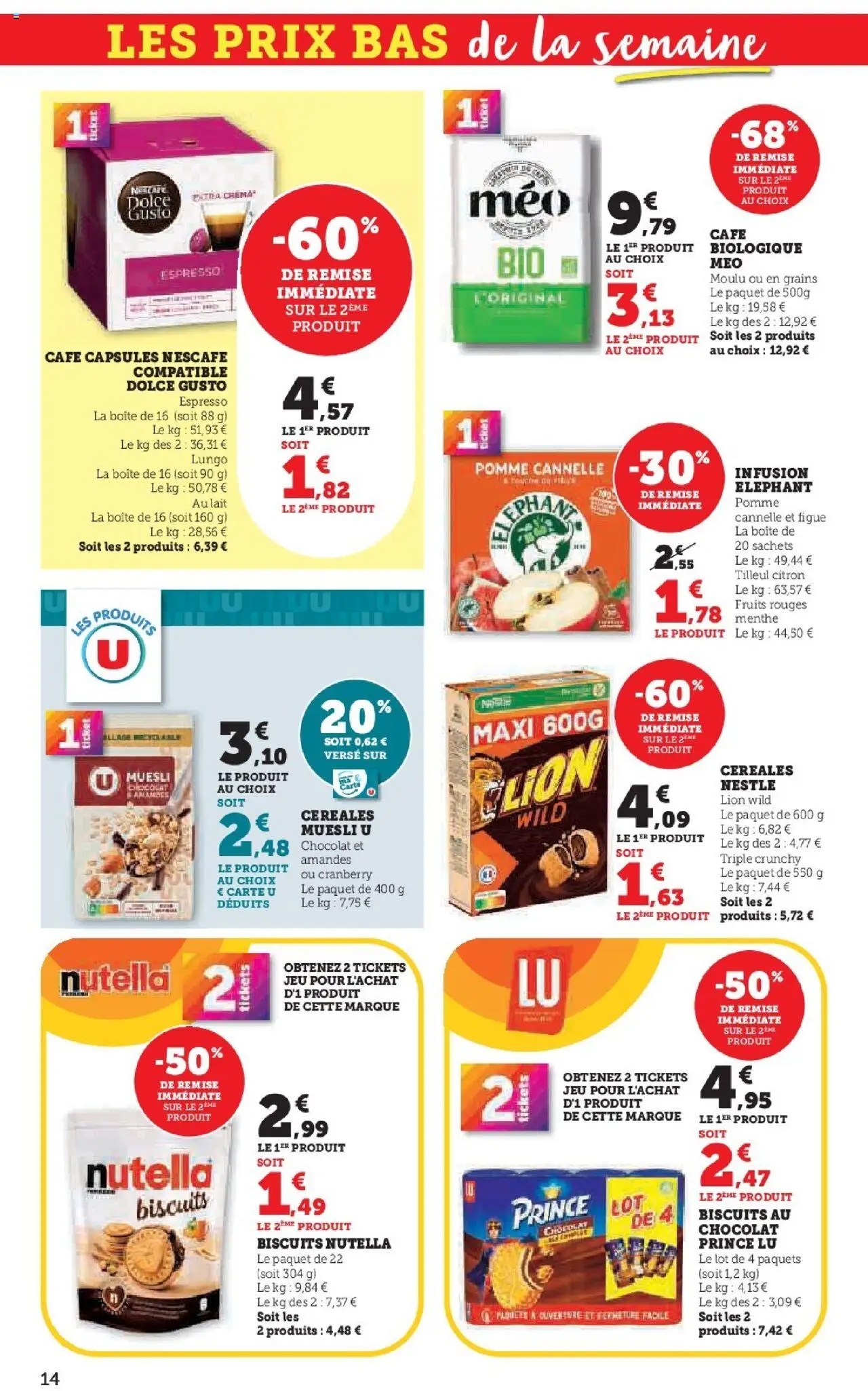 {H1} | Page: 14 | Produits: Citron, Pomme, Céréales, Amandes
