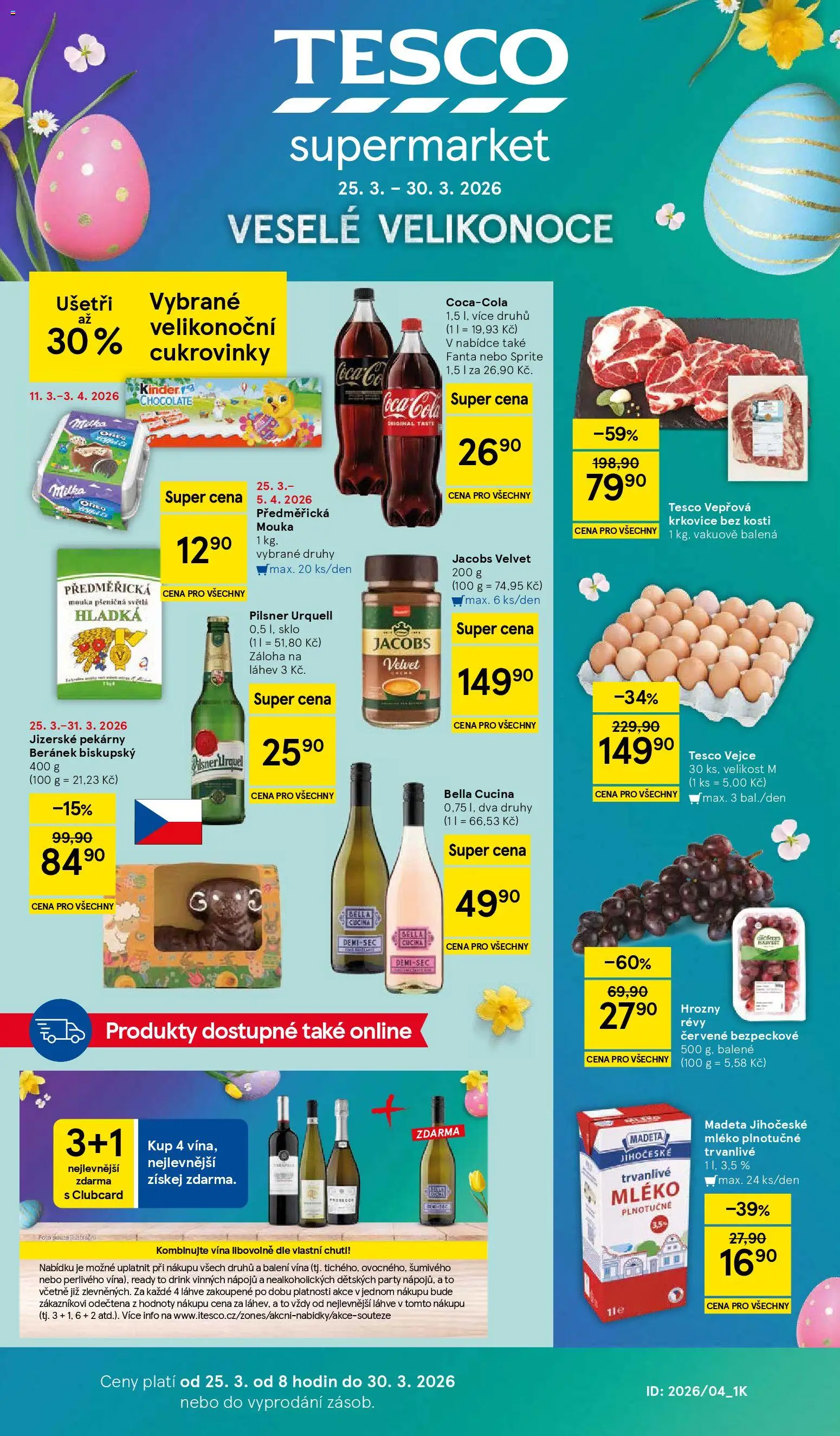 Tesco leták - Supermarket od 25.03.2026 | Strana: 1 | Produkty: Vepřová krkovice bez kosti, Pilsner Urquell, Krkovice, Vepřová krkovice