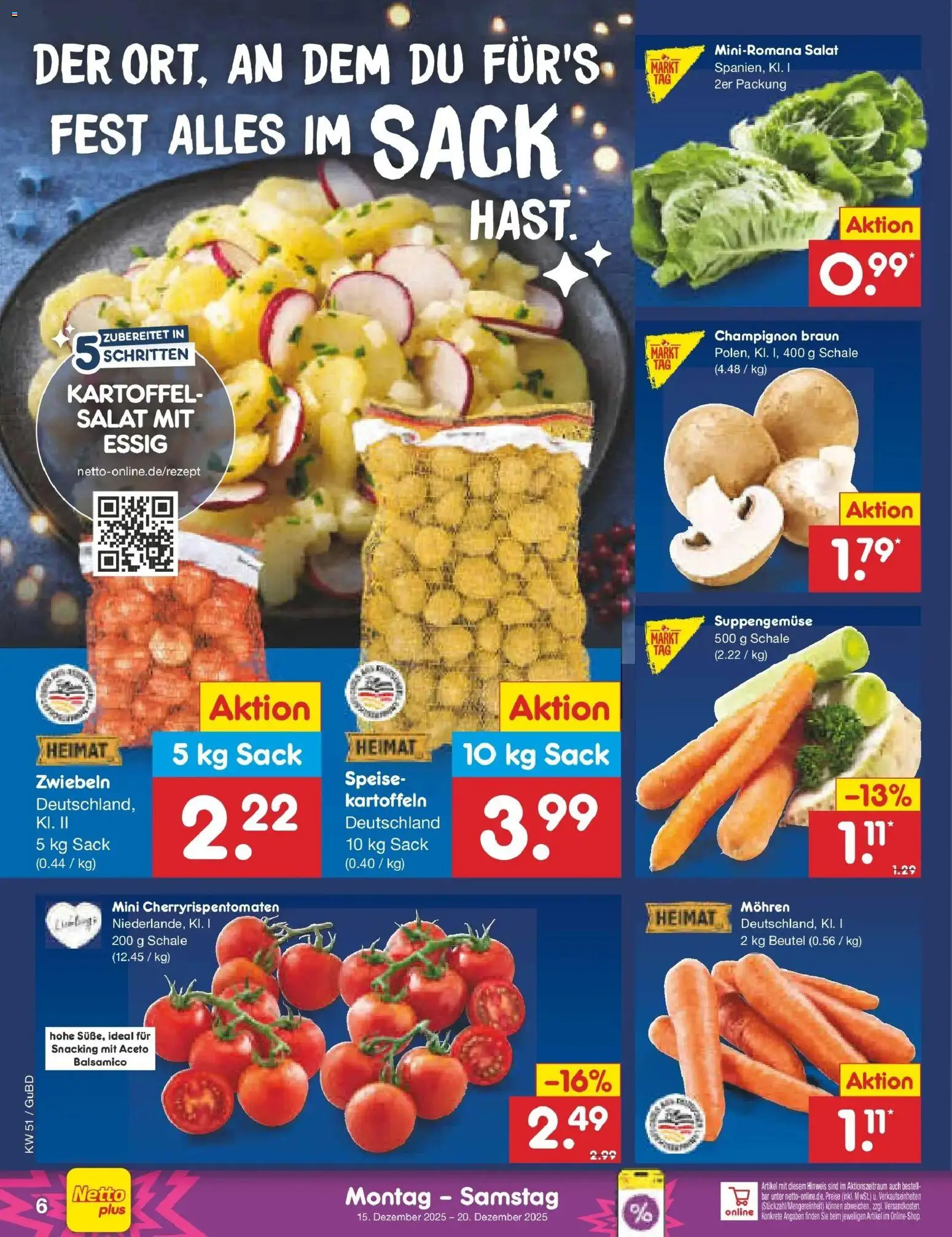 Netto Marken-Discount prospekt Augustusburg	 – gültig ab 15.12.2025 | Seite: 6 | Produkte: Balsamico, Essig, Mohren, Zwiebeln