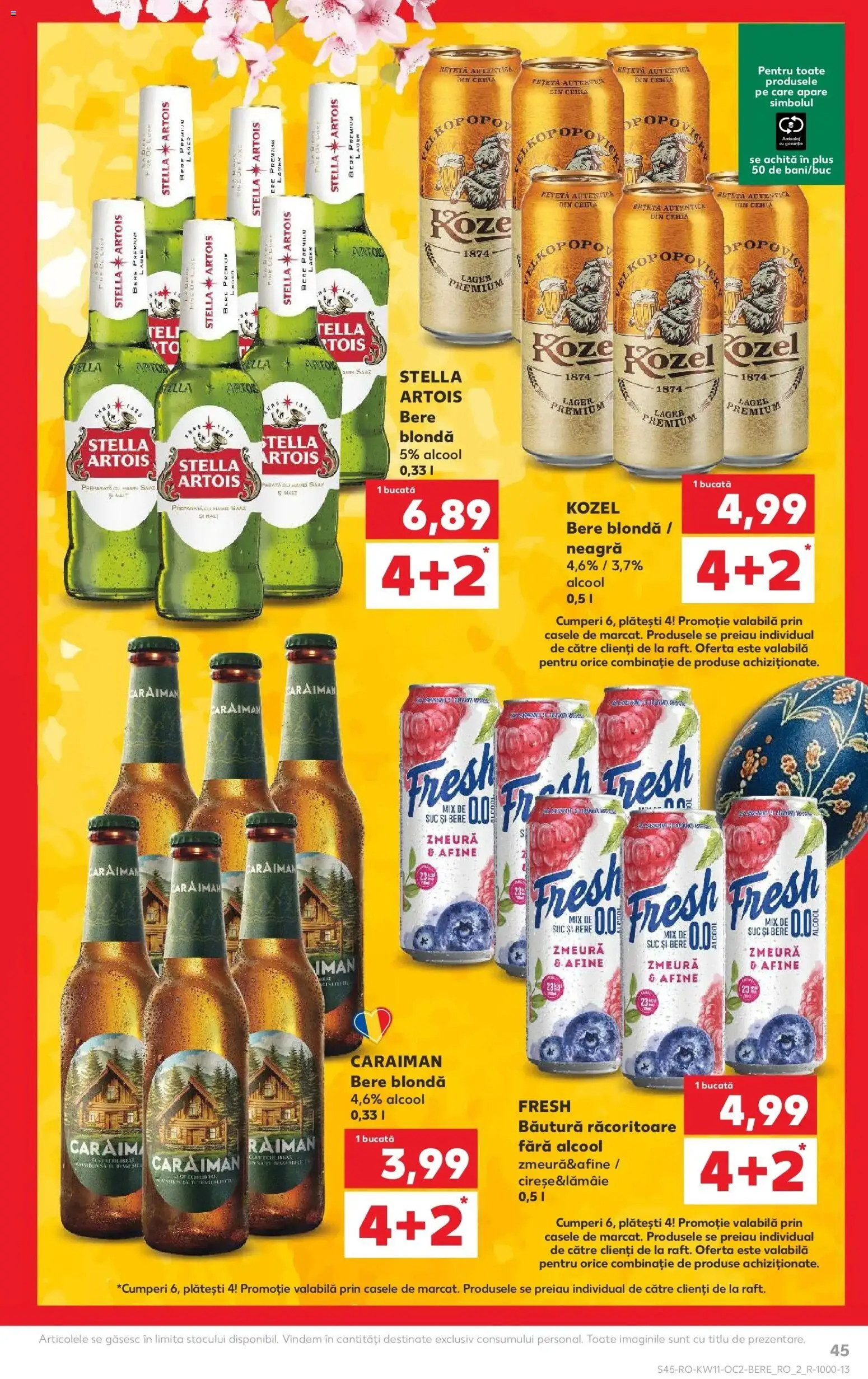 Noul catalog Kaufland – valabil de la 11.03.2026 | Pagină: 45 | Produse: Afine, Zmeură, Suc, Bere