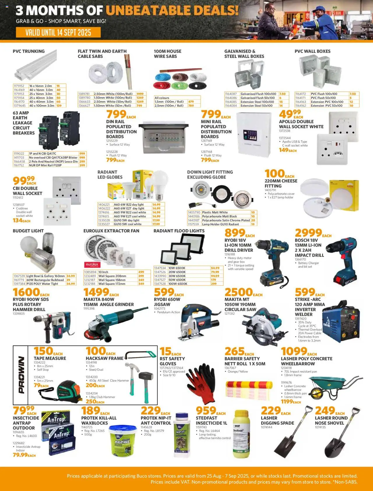 BUCO Spring Savings Merchant │ valid from 25.08.2025 | Page: 3 | Products: Frame, USB, Fan, Spade