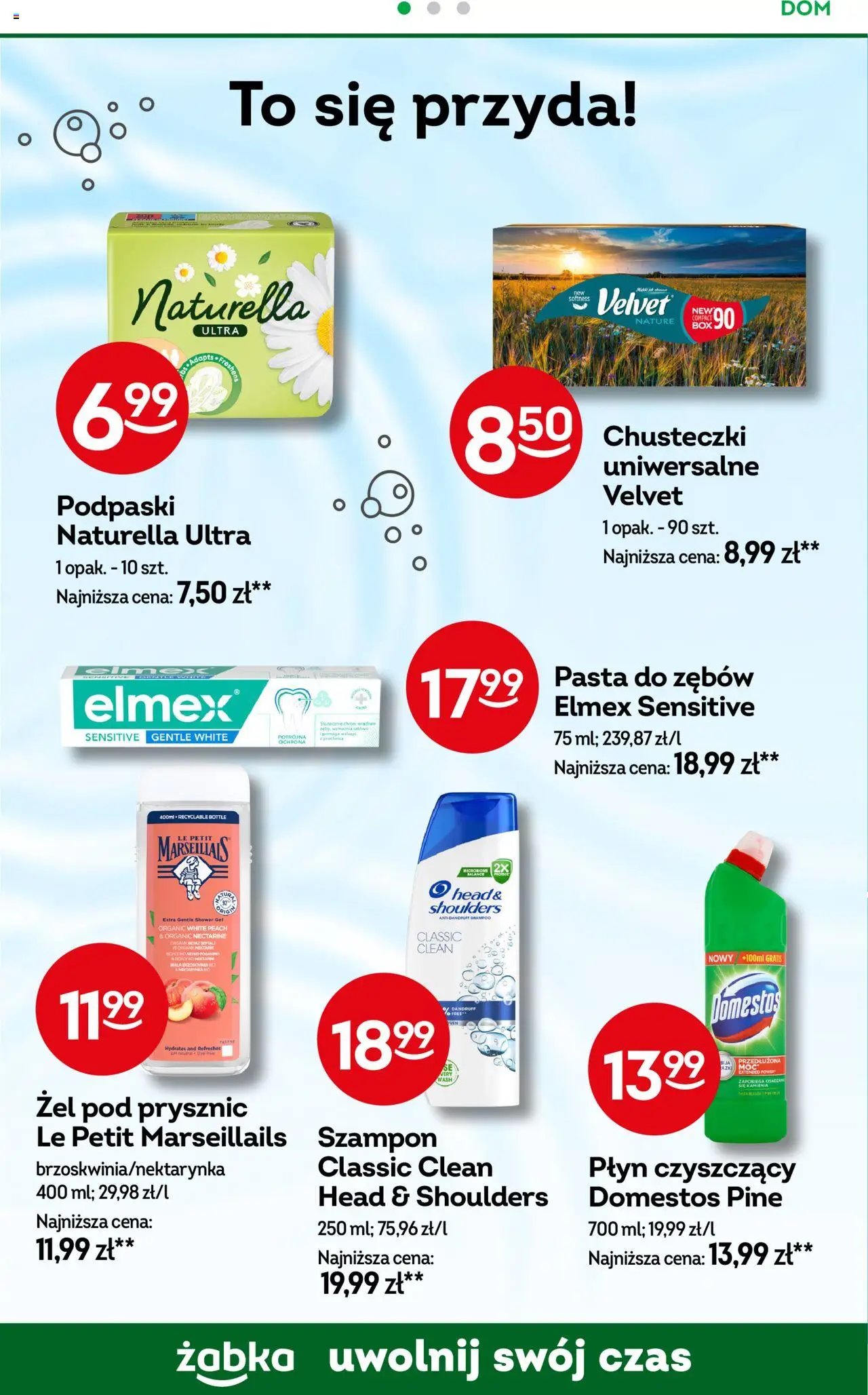 Żabka Gazetka od 13.08.2025 | Strona: 72 | Produkty: Brzoskwinia, Prysznic, Domestos, Szampon
