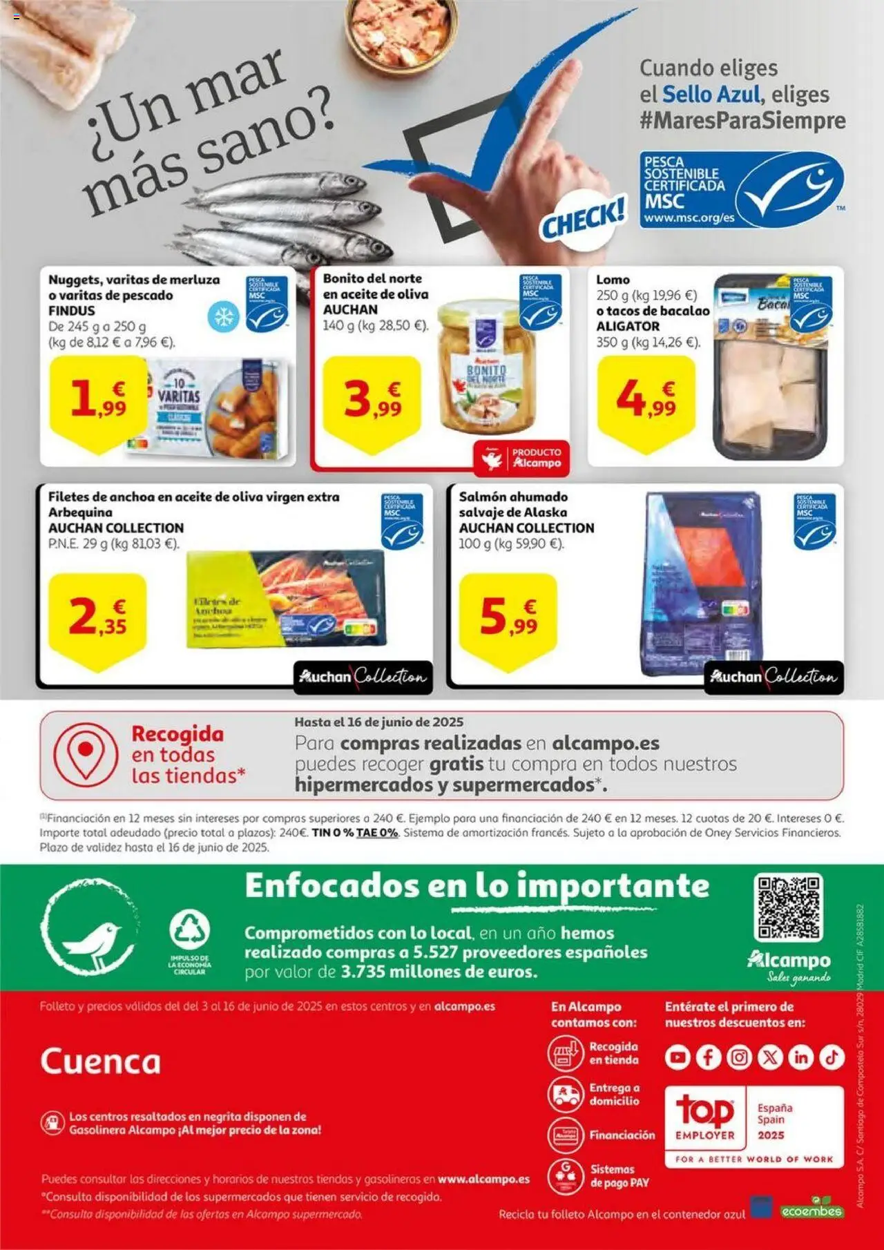 Alcampo -  HP Nacional  │ válido desde el 03.06.2025 | Página: 32 | Productos: Pescado, Aceite de oliva virgen extra, Salmón ahumado, Anchoa