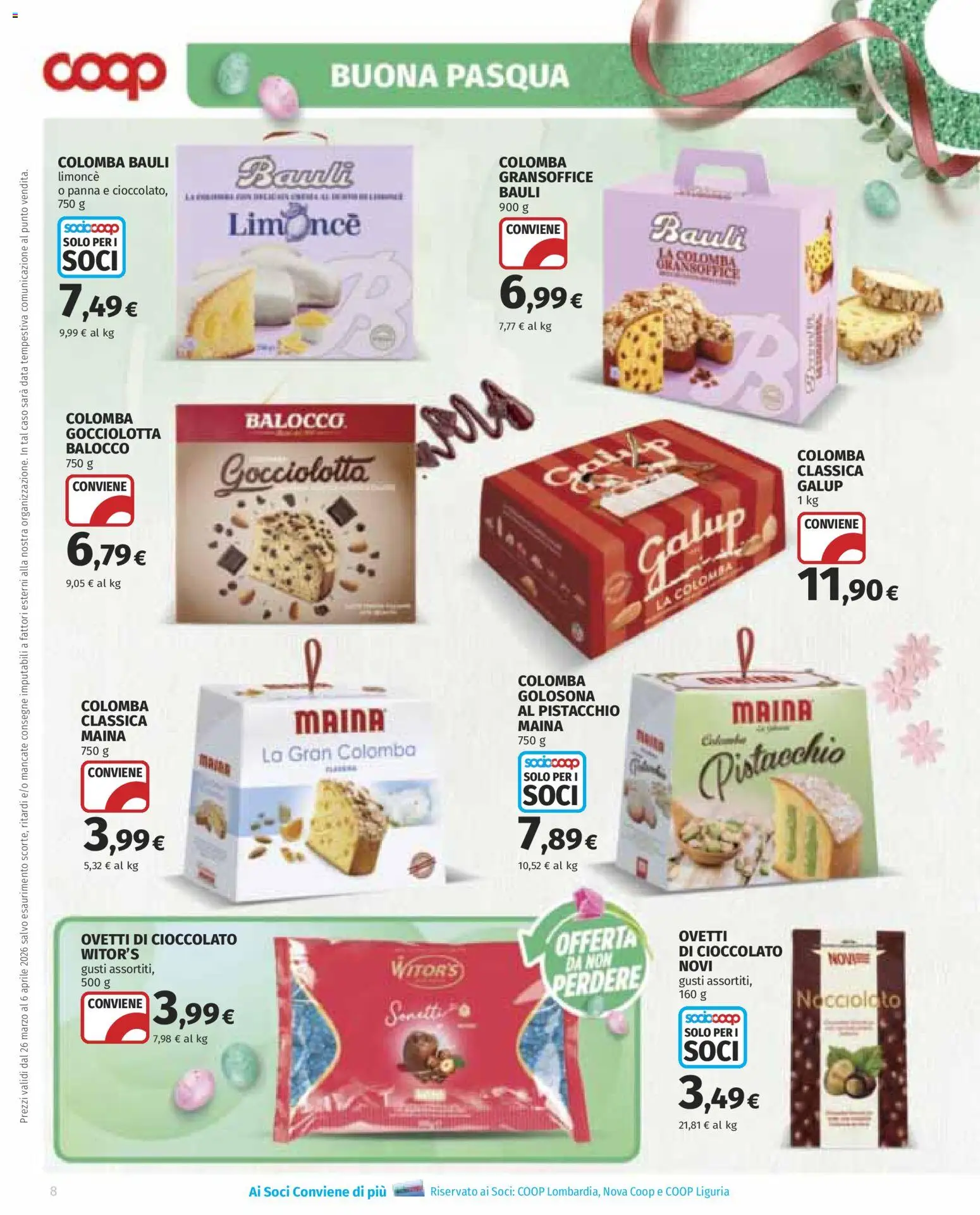 Volantino COOP del 26.03.2026 | Pagina: 8 | Prodotti: Cioccolato, Panna, Data