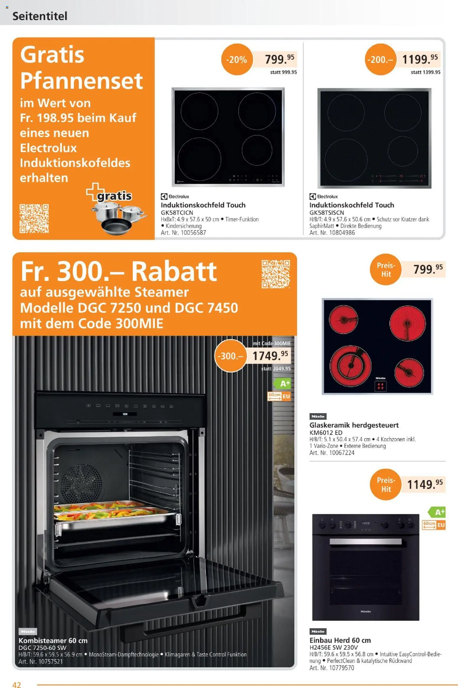 Fust Aktionen – gültig ab 26.01.2026 | Seite: 42 | Produkte: Herd, Miele