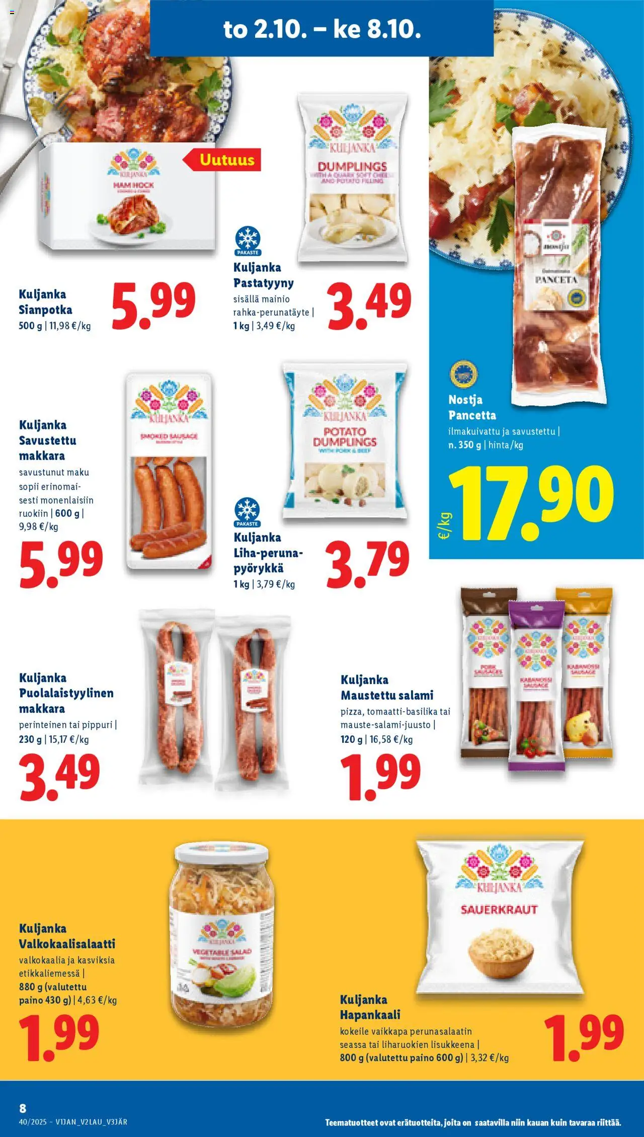 Lidl tarjoukset – voimassa 02.10.2025 alkaen | Sivu: 10 | Tuotteet: Makkara, Salami, Pippuri