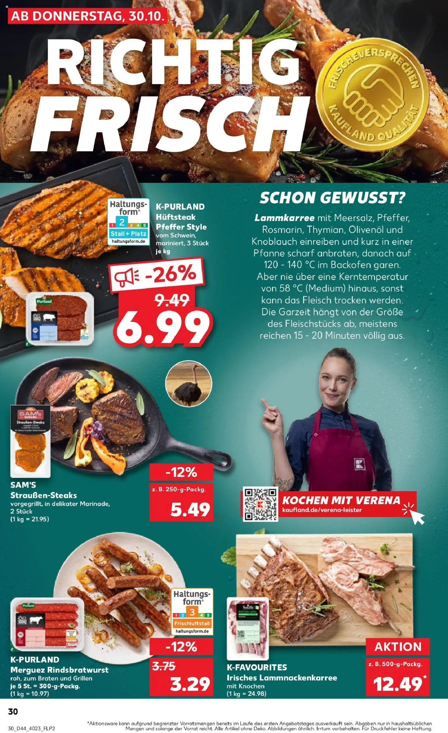 Kaufland prospekt Staßfurt	 – gültig ab 30.10.2025 | Seite: 30 | Produkte: Olivenol, Backofen, Steak, Fleisch