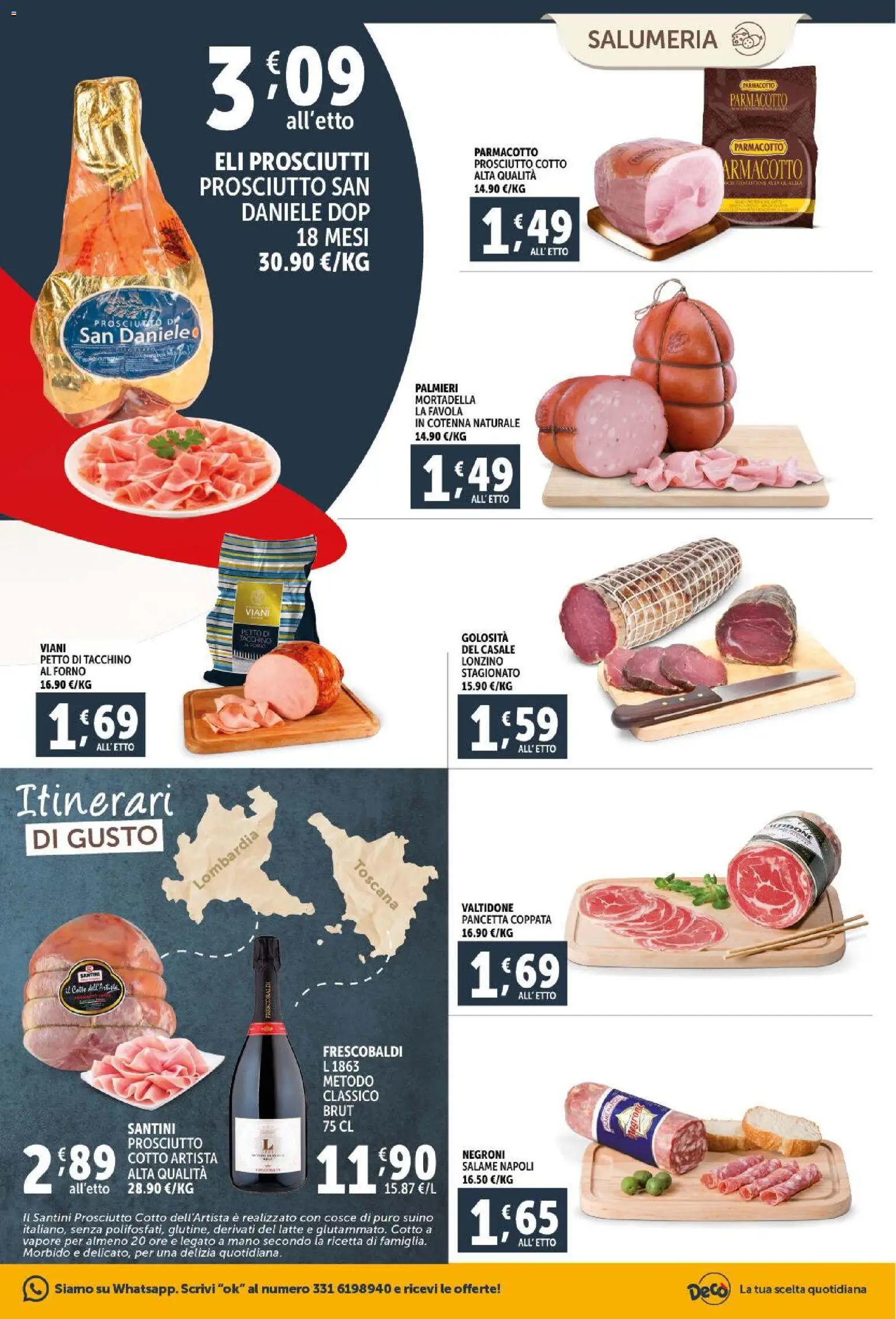 Volantino Decò del 03.02.2026 | Pagina: 5 | Prodotti: Prosciutto Cotto, Salame, Pancetta, Mortadella