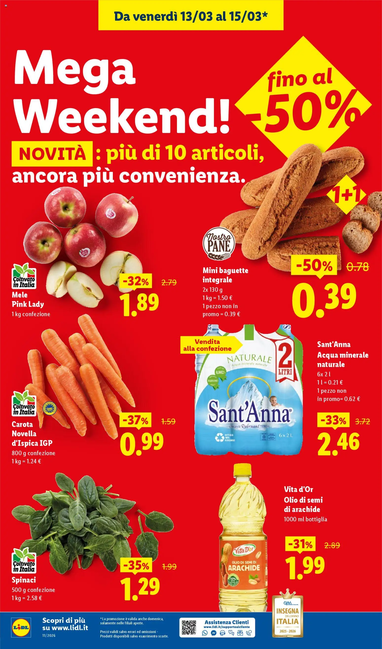 Volantino Lidl del 09.03.2026 | Pagina: 49 | Prodotti: Carota, Acqua, Olio, Spinaci