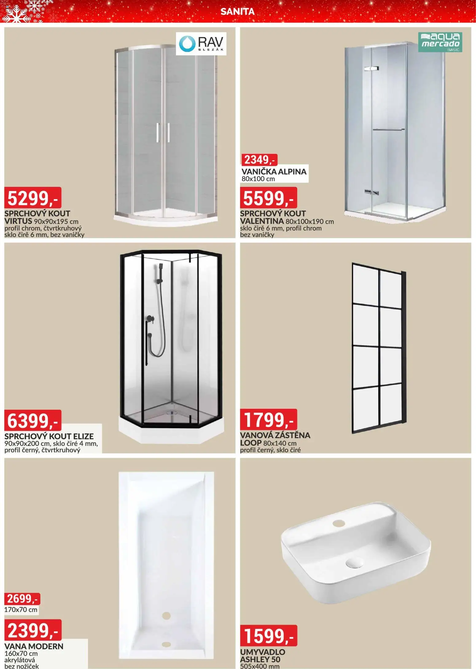 BAUMAX leták od 01.12.2025 | Strana: 13 | Produkty: Umyvadlo, Vana, Sprchový kout