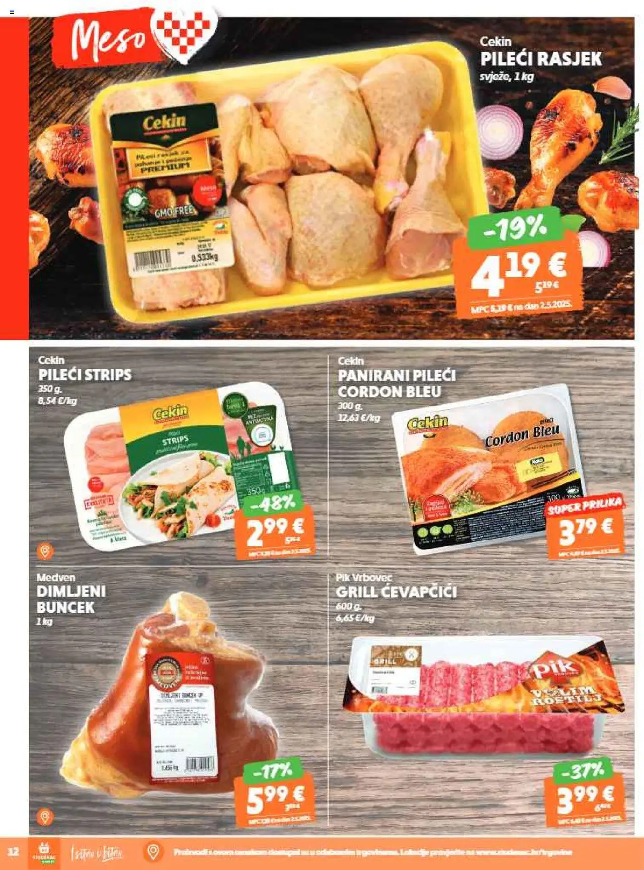 Studenac katalog | vrijedi od 22.10.2025 | Stranica: 12 | Proizvodi: Roštilj, Meso, Pik Vrbovec, Ćevapčići