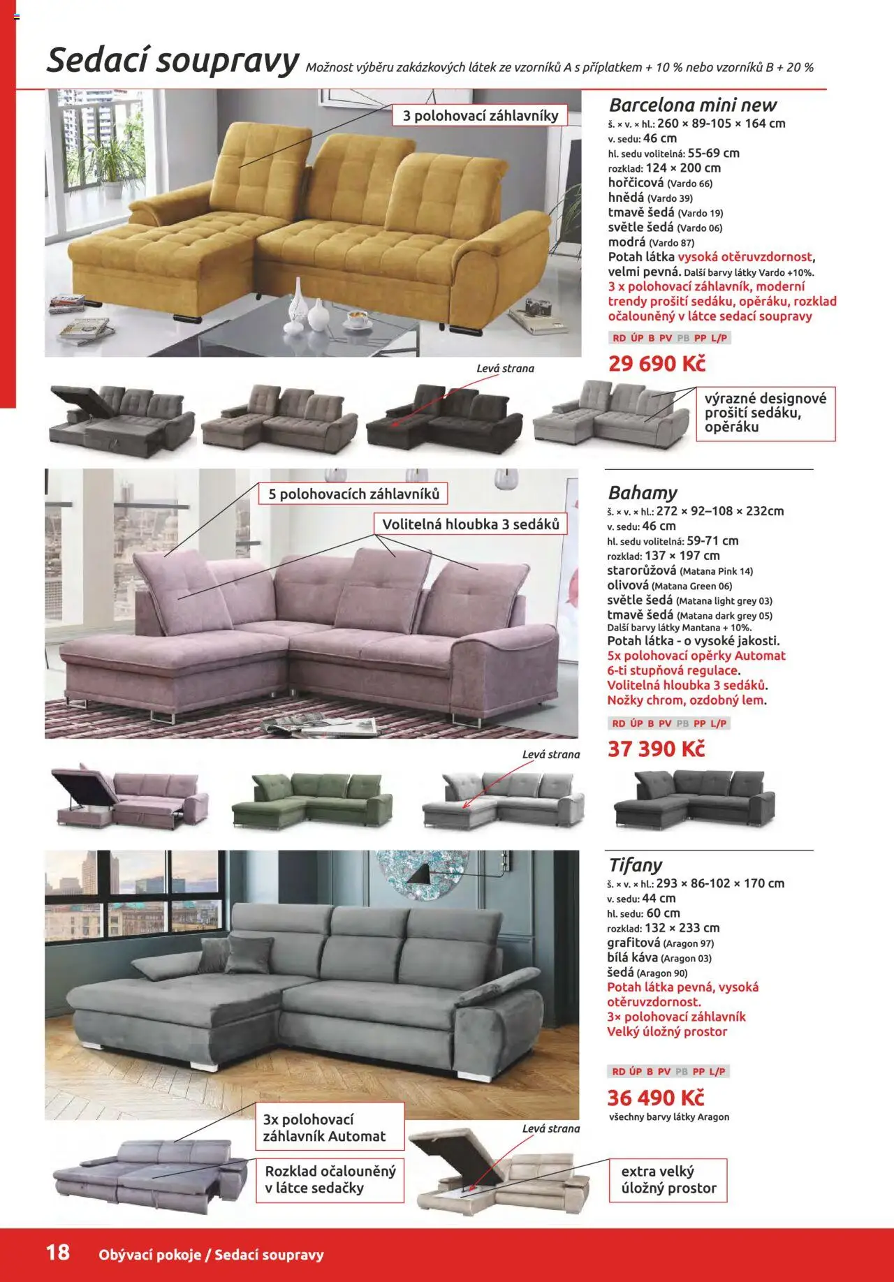 ORFA nábytek katalog 2025-2026 od 01.10.2025 | Strana: 18 | Produkty: Káva, Barvy, Sedačky