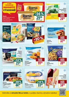 Náhled letáku Billa Velký leták od 21.01.2026 | Strana: 20 | Produkty: Zmrzlina, Rybí prsty, Mražené ryby, Kuřecí stripsy